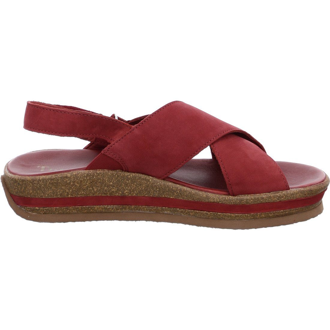 Damen Velours Sandalette Sandalette - Think! Think! Zega Schuhe, rot 045982