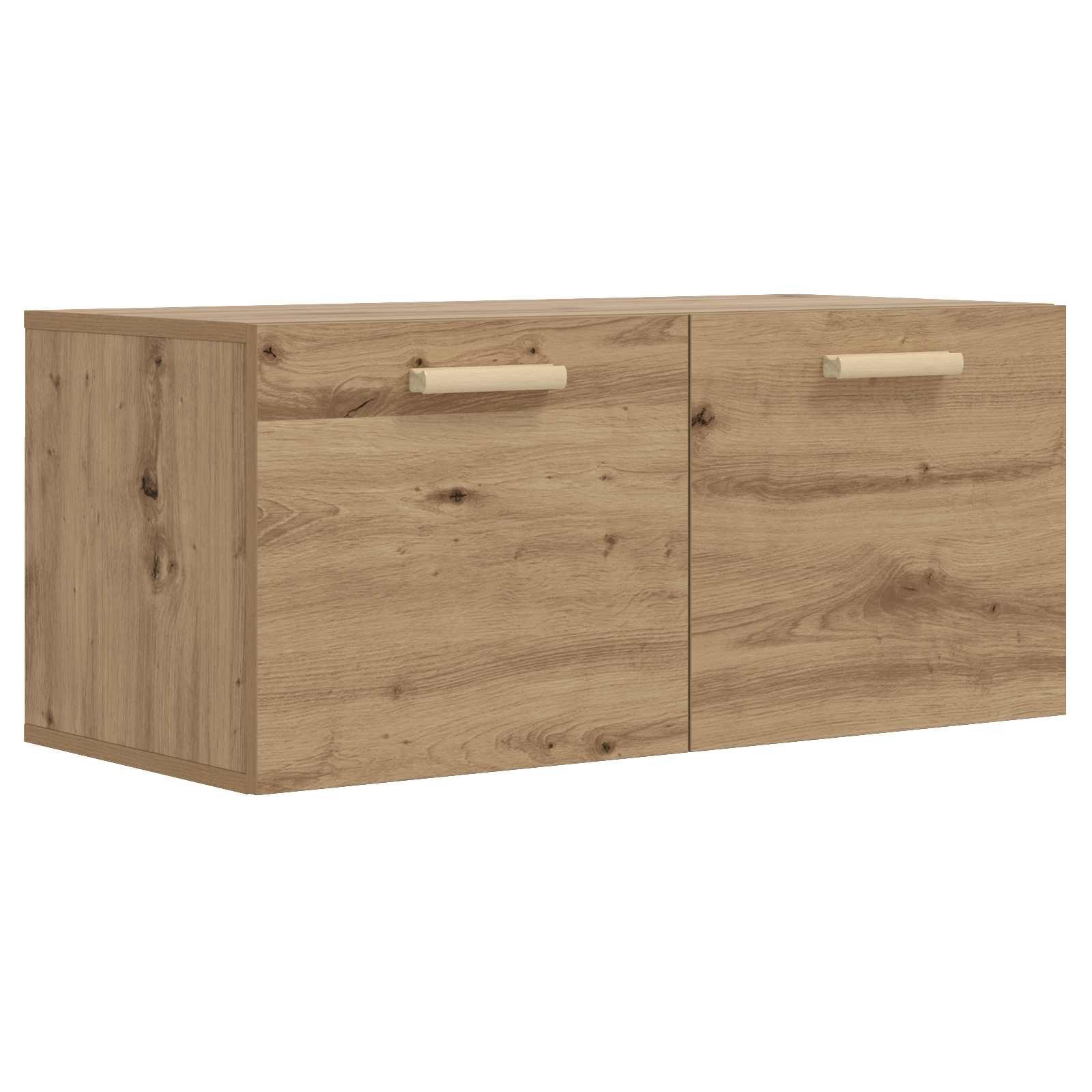 vidaXL Regal Wandschrank Wandhalterung Artisan-Eiche 80 x 36,5 x 35 cm, 1-tlg.