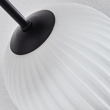 hofstein Deckenleuchte Deckenlampe aus Metall/Riffelglas in Schwarz/Weiß, ohne Leuchtmittel, moderne Leuchte mit Glasschirmen (15 cm), 6 x G9, ohne Leuchtmittel