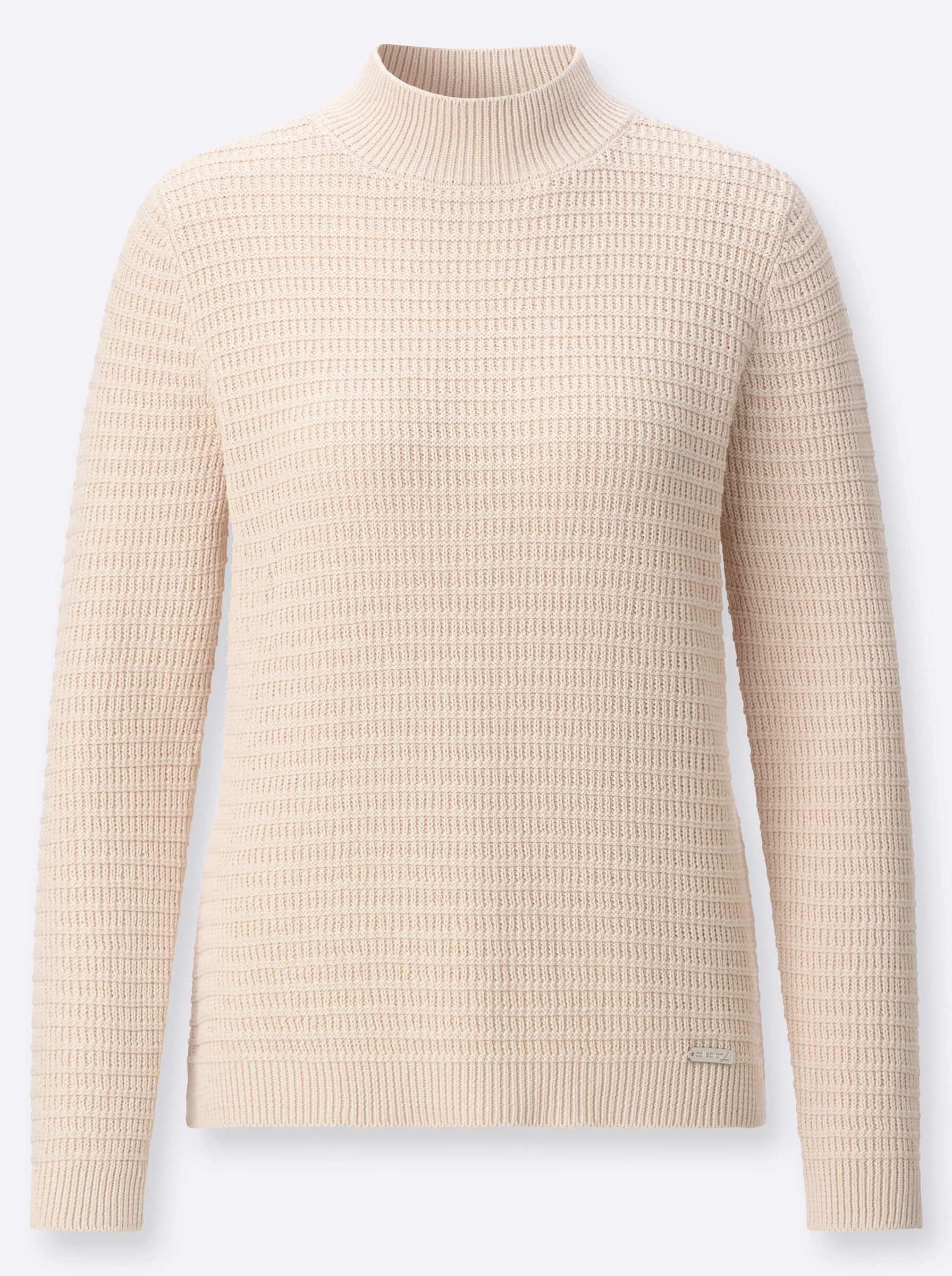 Strickpullover Stehkragen-Pullover Langarm