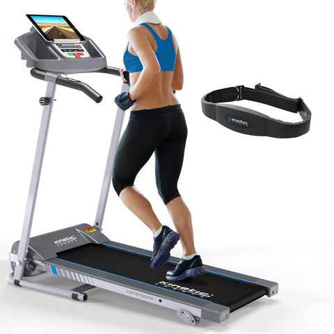 Kinetic Sports Laufband, klappbar, Konsole mit LCD-Display, Pulsgurt, 750W Motor, bis 10 km/h