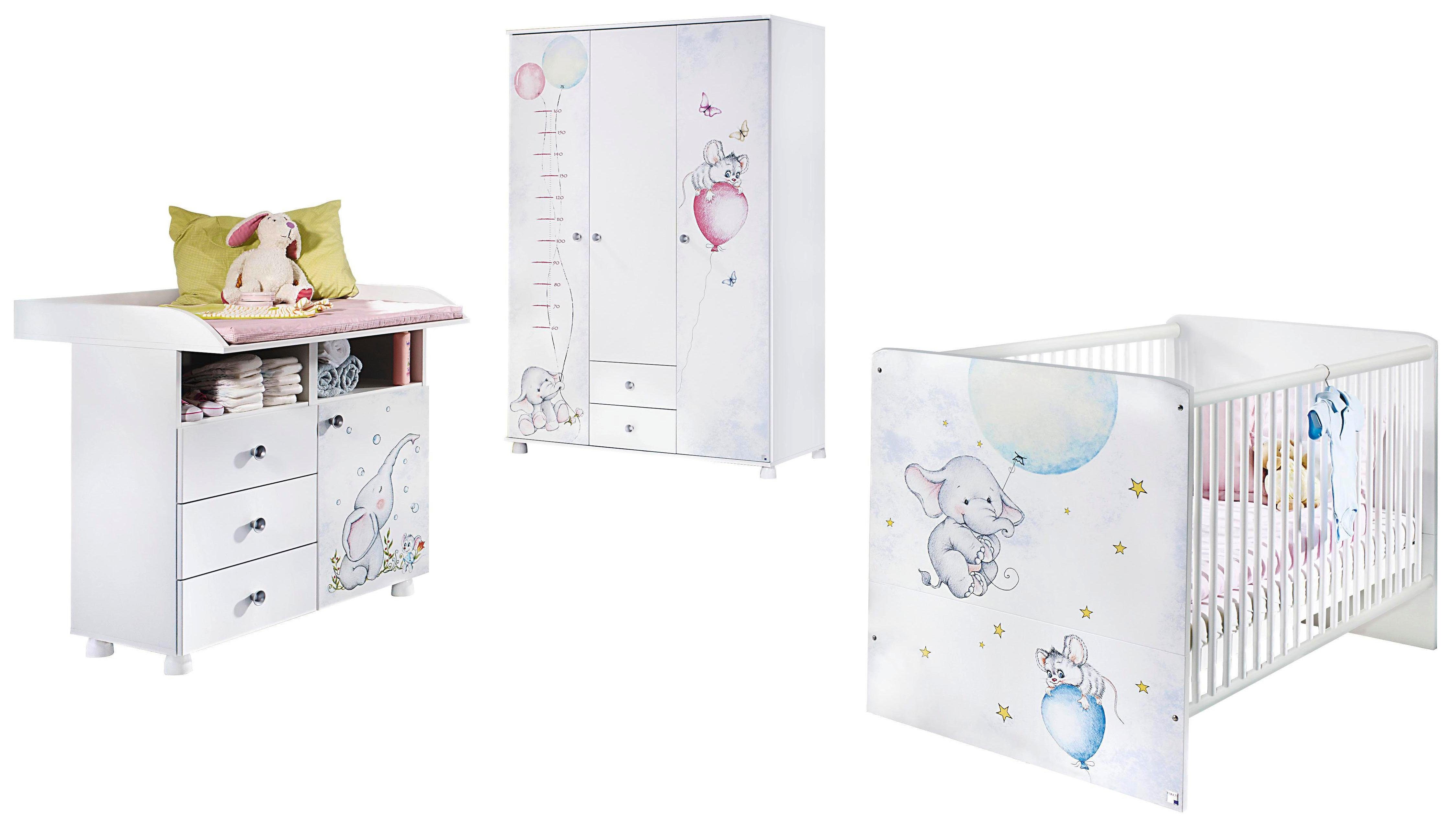 rauch Babyzimmer-Komplettset Vancouver, (Set, + Wickelkommode 3 Schrank trg. + Bett 3-St)