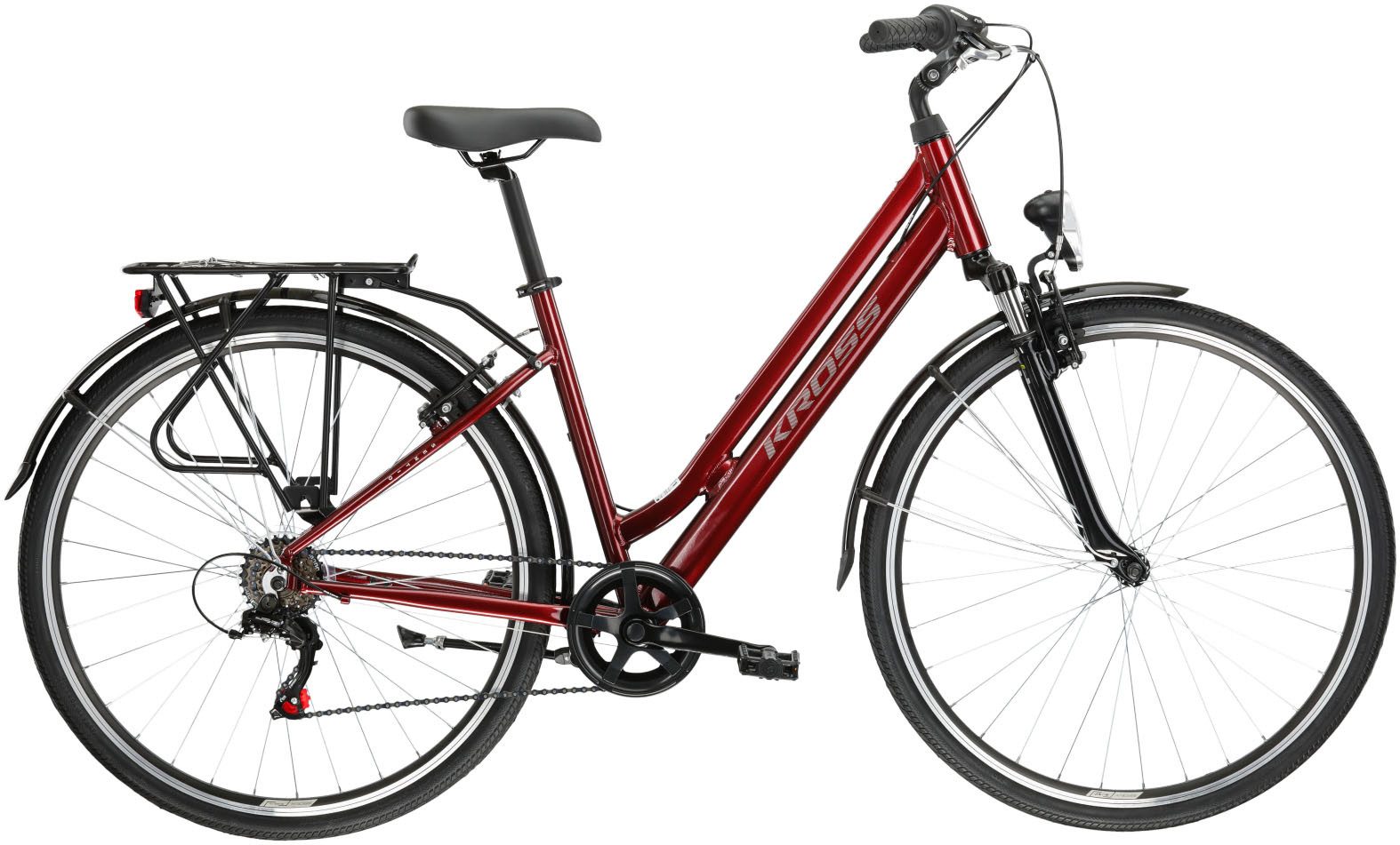 Kross Cityrad KROSS Citybike Sentio 1.0 rot 6 Gänge, 6 Gang Shimano TOURNEY TZ500 Schaltwerk, Kettenschaltung