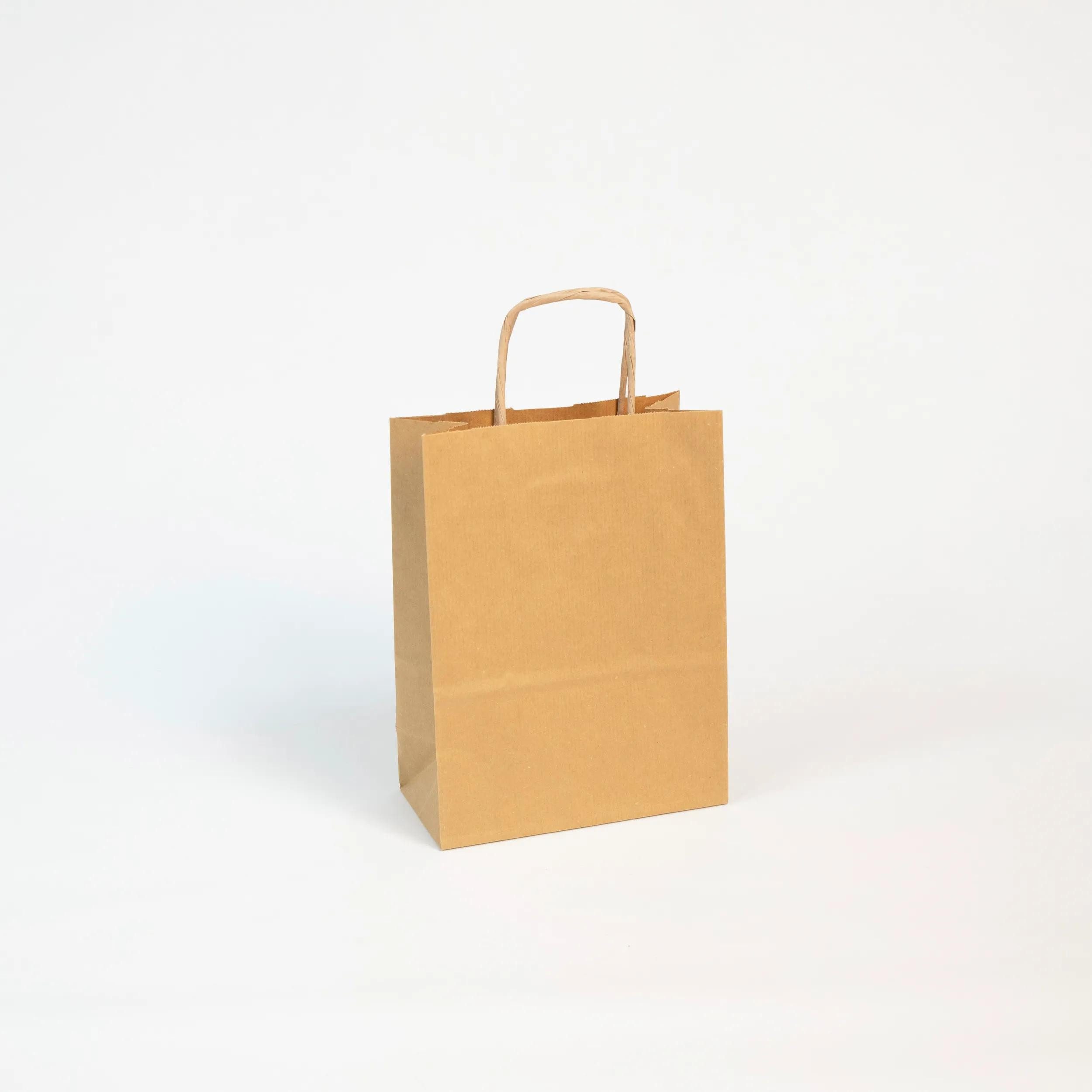 CLAIREFONTAINE Geschenkpapier 25 Geschenktaschen 180+70x240, kraft braun - Kartonbraun 395609C, Tasche