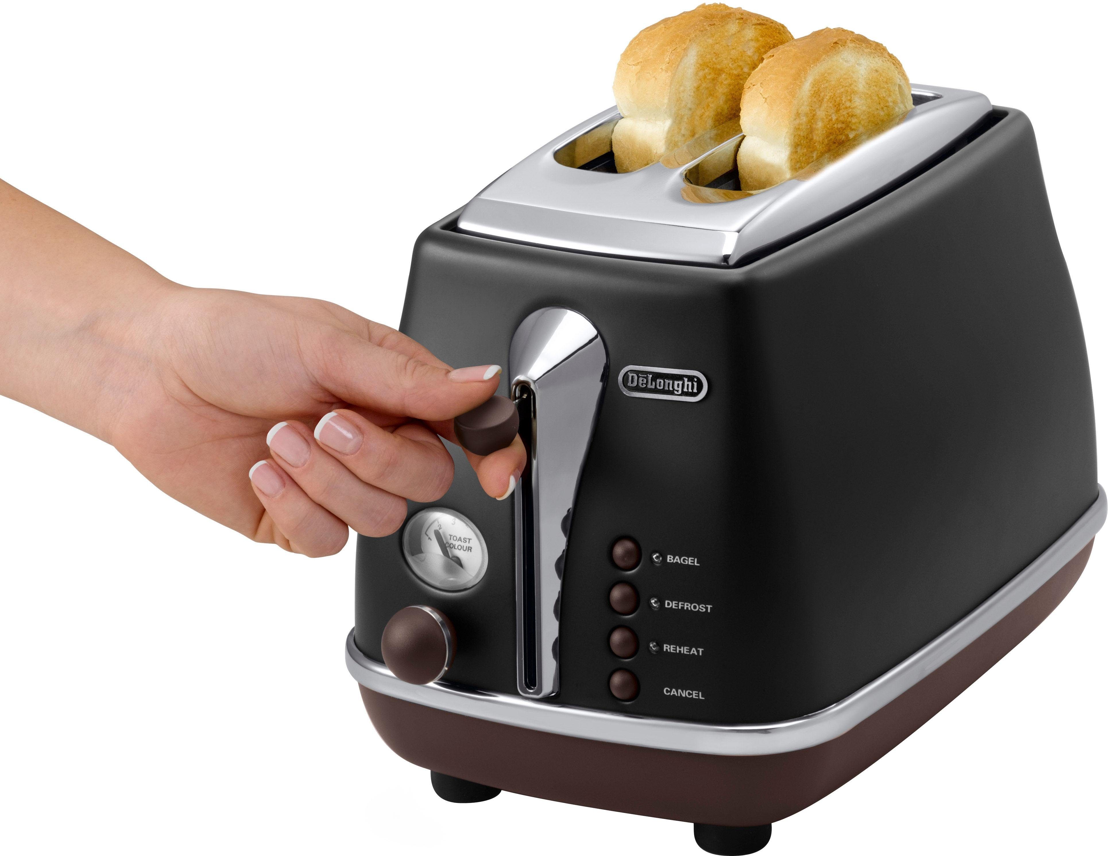 De'Longhi Toaster CTOV 2003.BK, 2 kurze Schlitze, 900 W