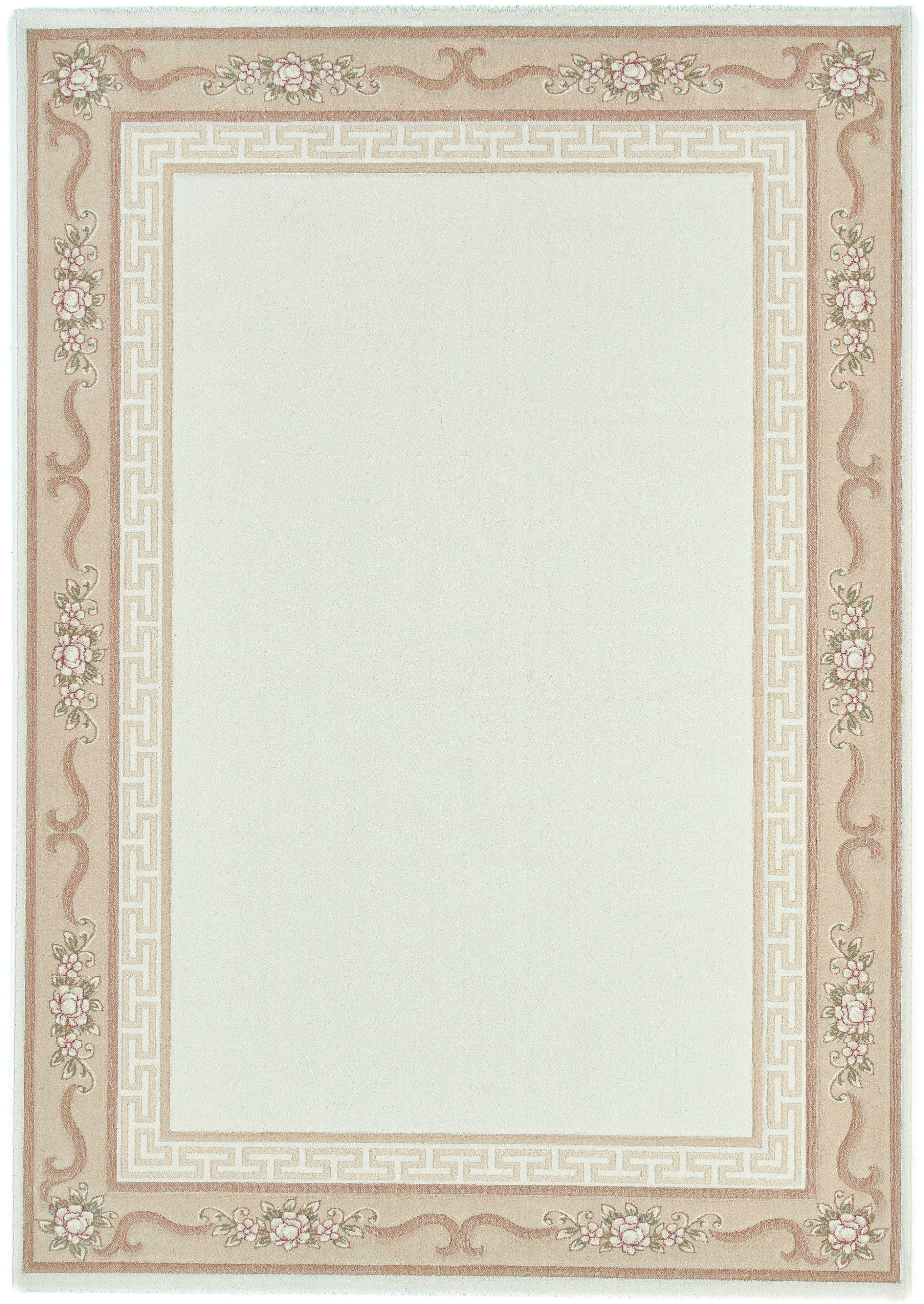 THEKO Wollteppich Pelinia 7745, rechteckig, Höhe: 12 mm, Kurzflor, Uni Farben, mit Bordüre, reine Wolle