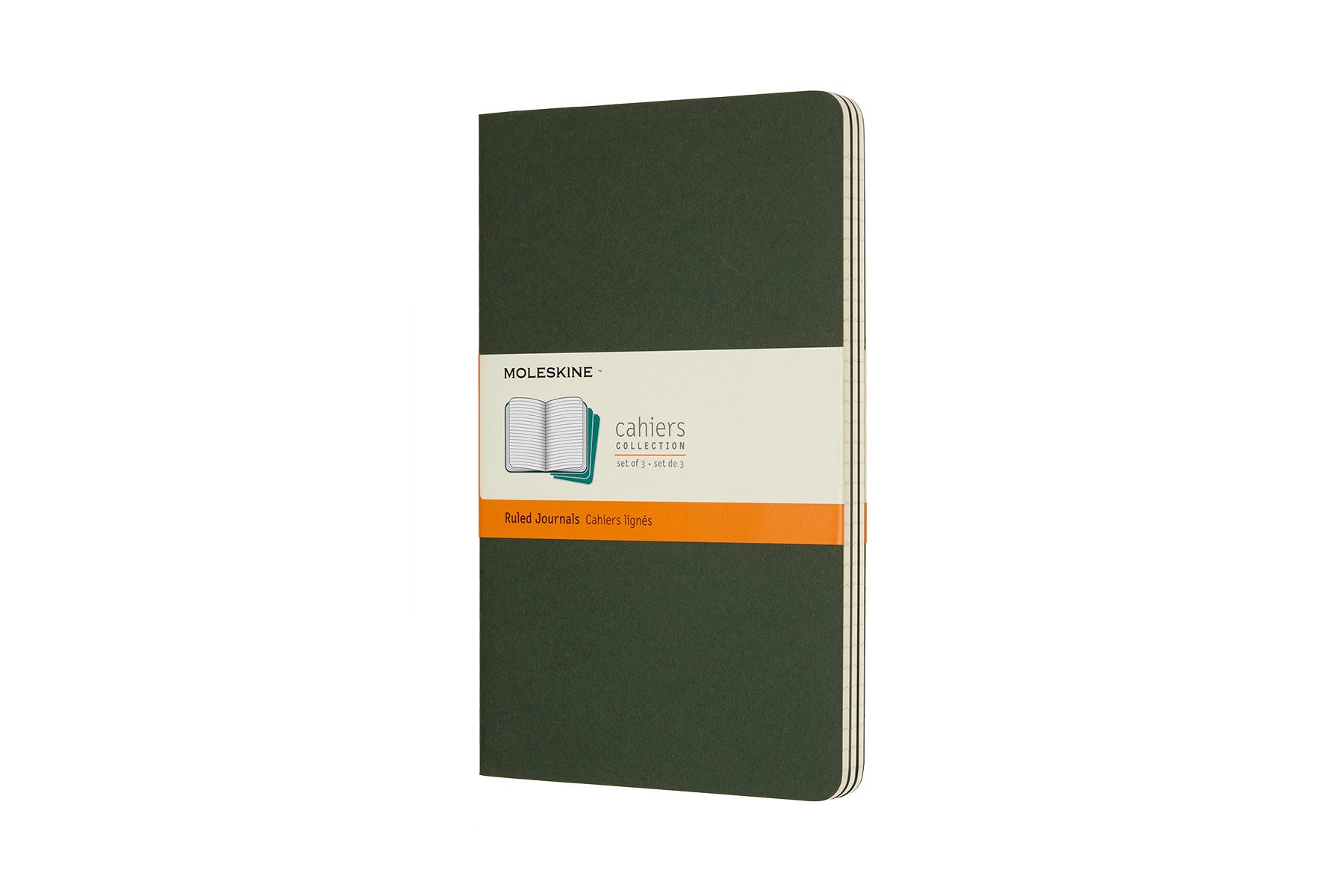 MOLESKINE Notizheft, Cahier 3er Set - mit Kartoneinband - 70g-Papier