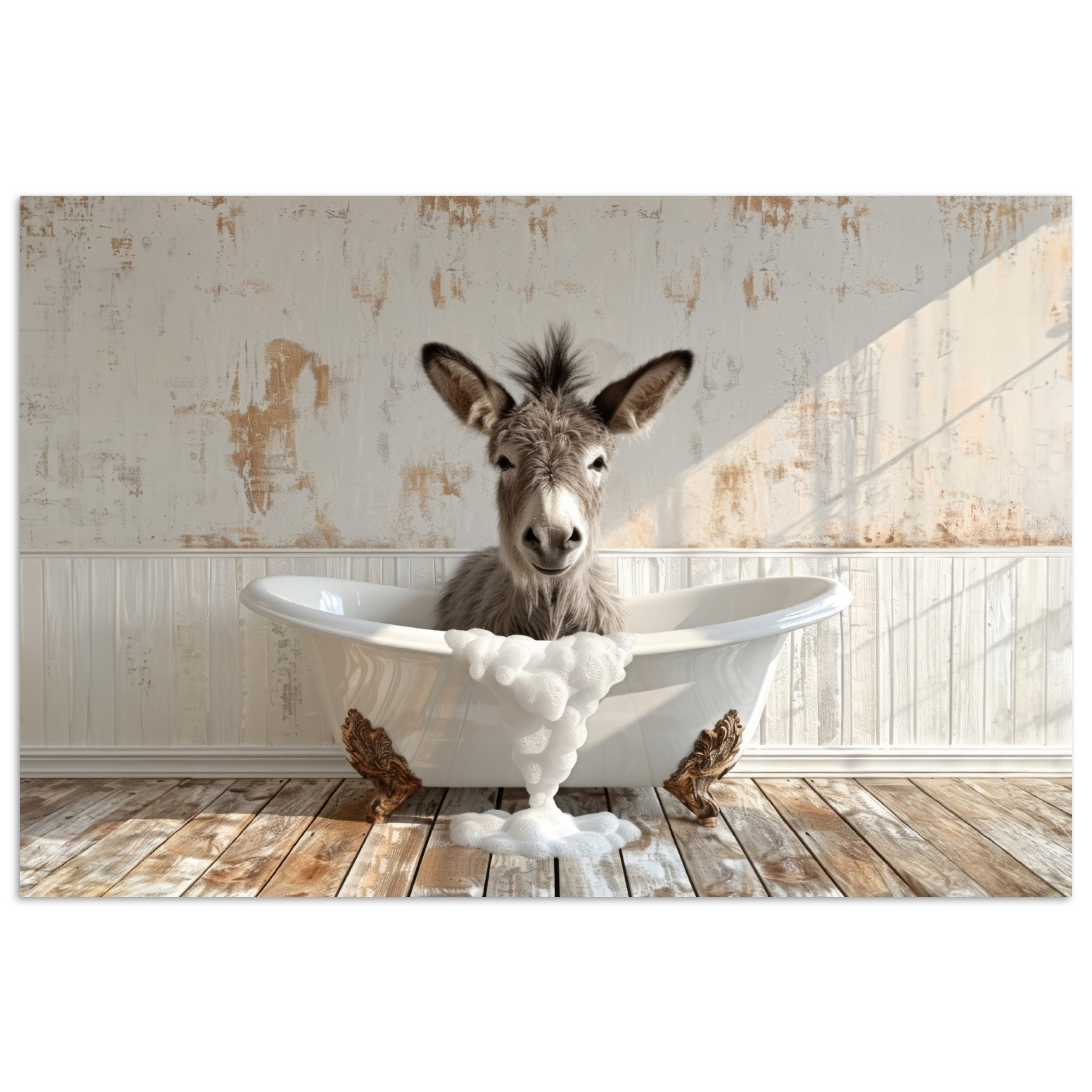 MuchoWow Poster Esel - Tiere - Badewanne - Schaumstoff, (1 St), Poster ohne günstig online kaufen