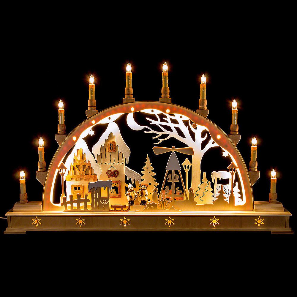 Manufaktur Holger Seidel Schwibbogen Schwibbogen Weihnachtsmarkt (78x45cm) von Manufaktur Seidel