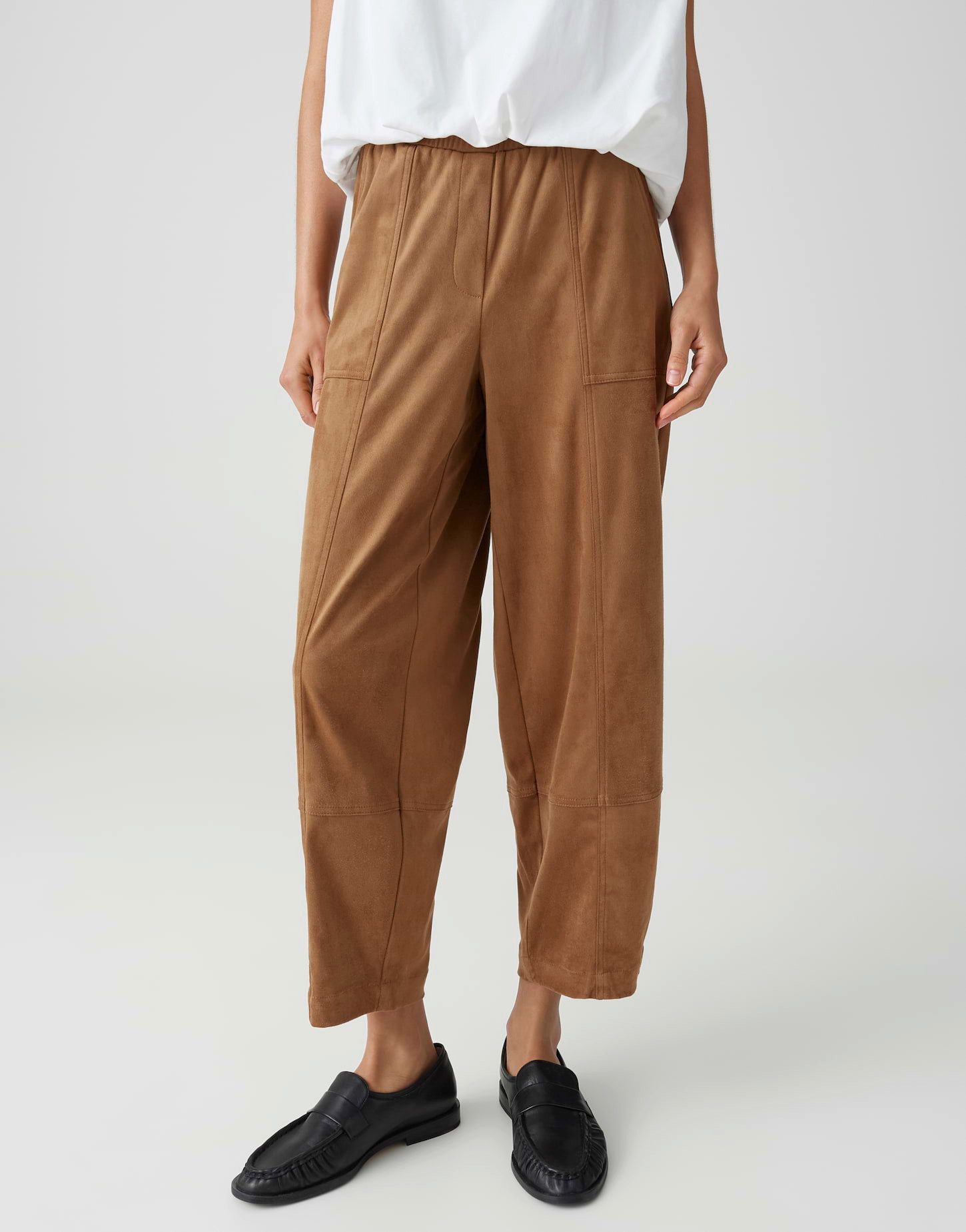 OPUS Lederhose MYHA BARREL VELOURS City Pants mit Komfortbund authentische Teilungsnähte – Bild 2 von 3