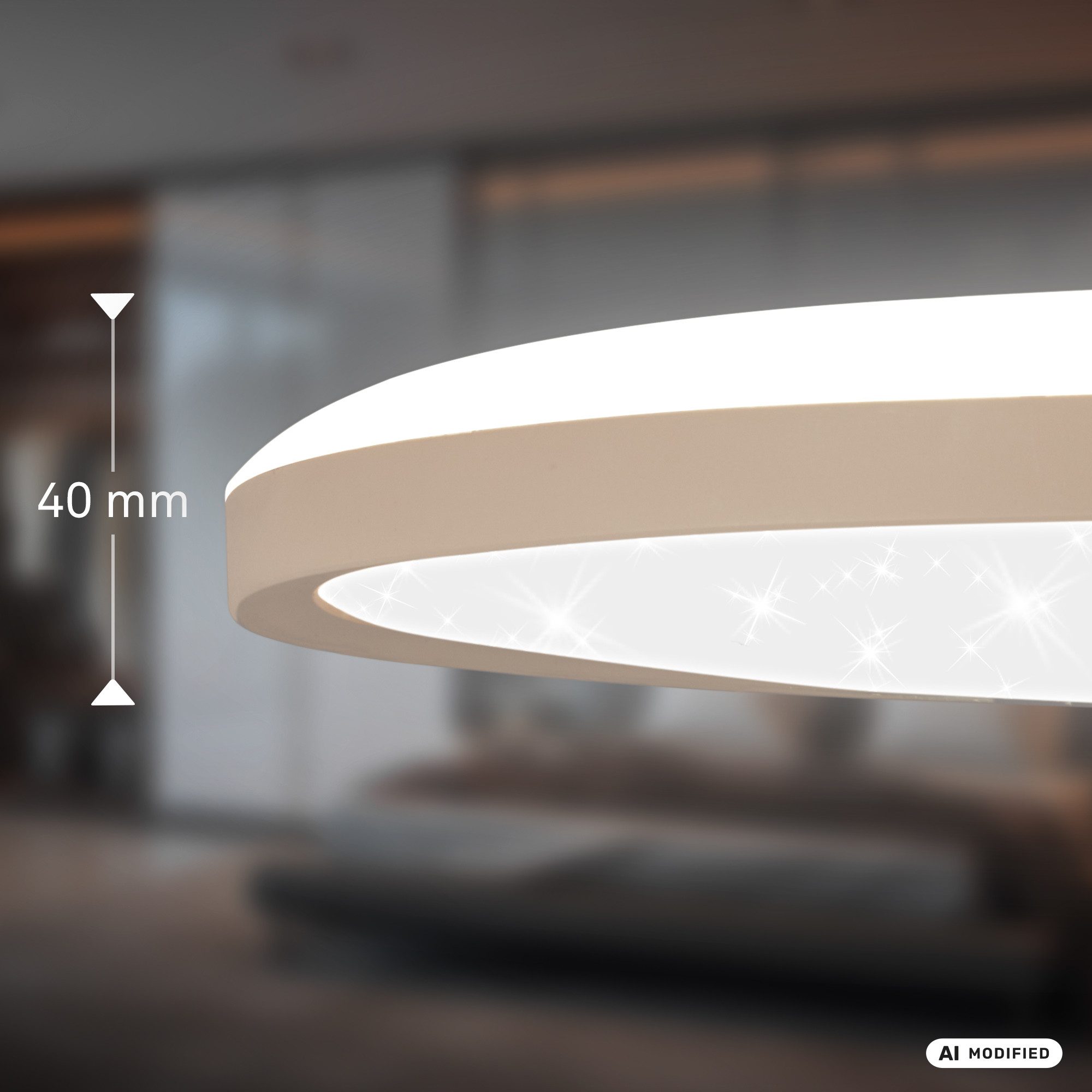 Briloner Leuchten LED Deckenleuchte LED Deckenlampe Sternenhimmel Indirektes Licht CCT/ON-OFF, Standard, LED fest integriert, 4000K, CCT-Lichtfarbe wählbar, 29,3x4 cm, Wohnzimmer, Schlafzimmer, Flur, Büro