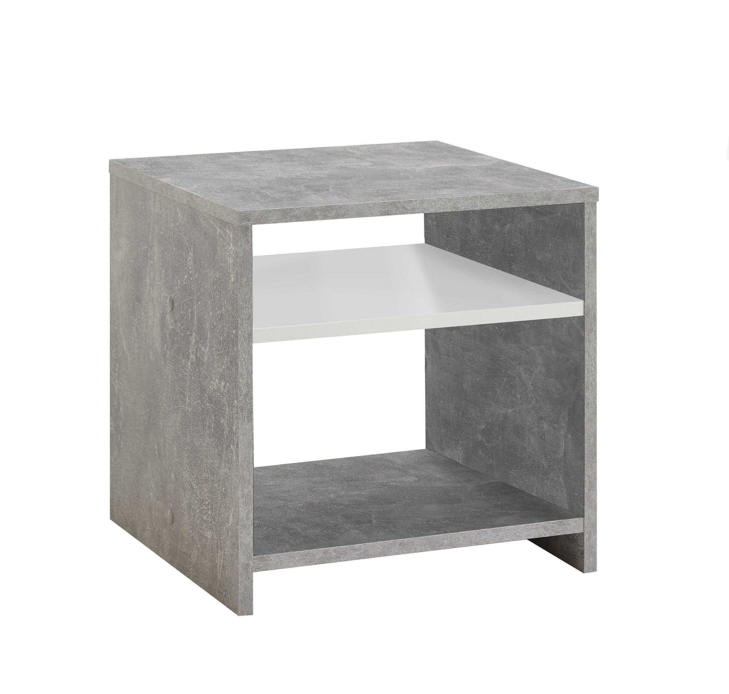 PREISBRECHER Beistelltisch LUND, in Beton LA-weiß - 39,9x39,9x39,9cm (BxHxT)