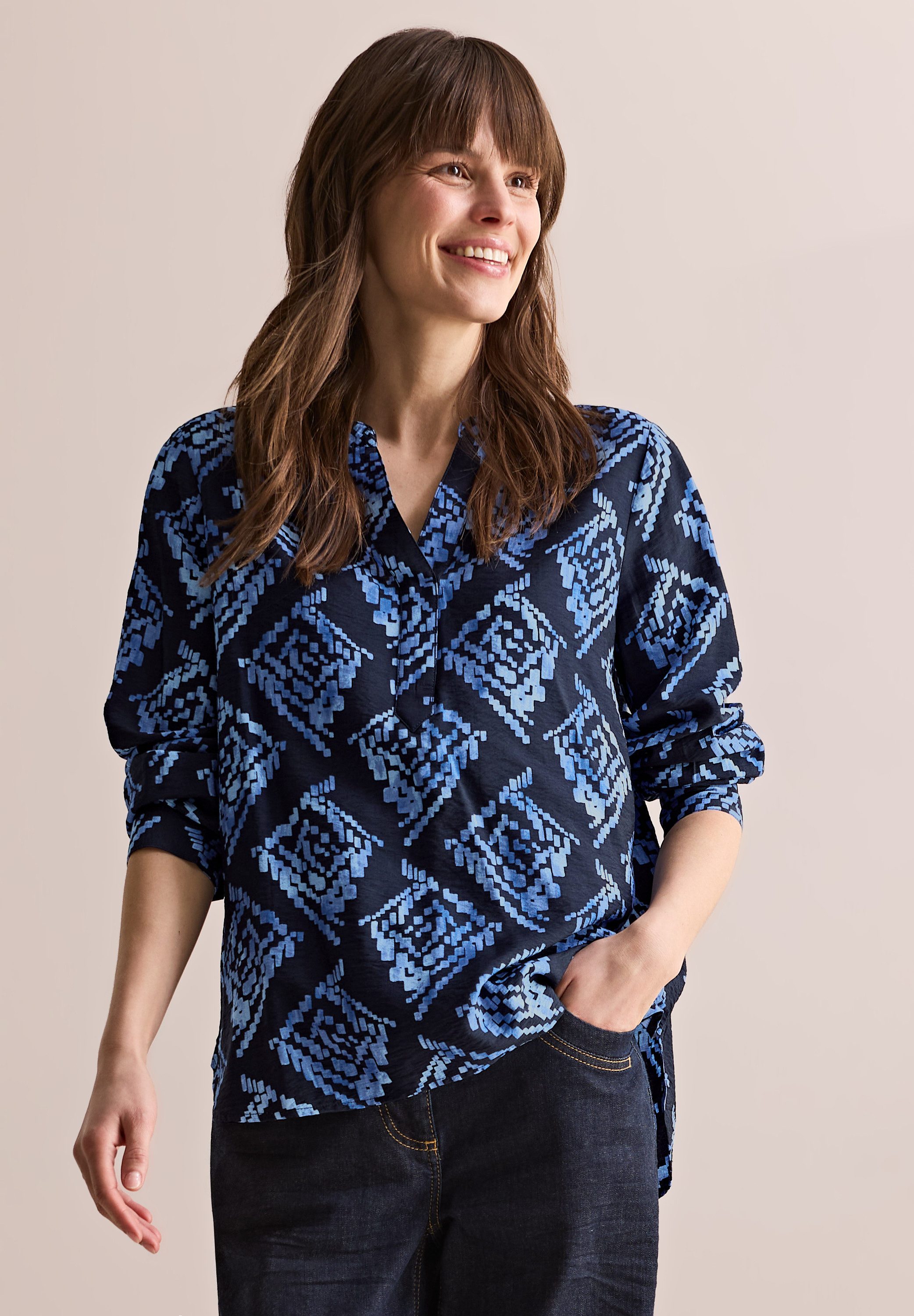 CECIL Langarmbluse aus softem Materialmix günstig online kaufen