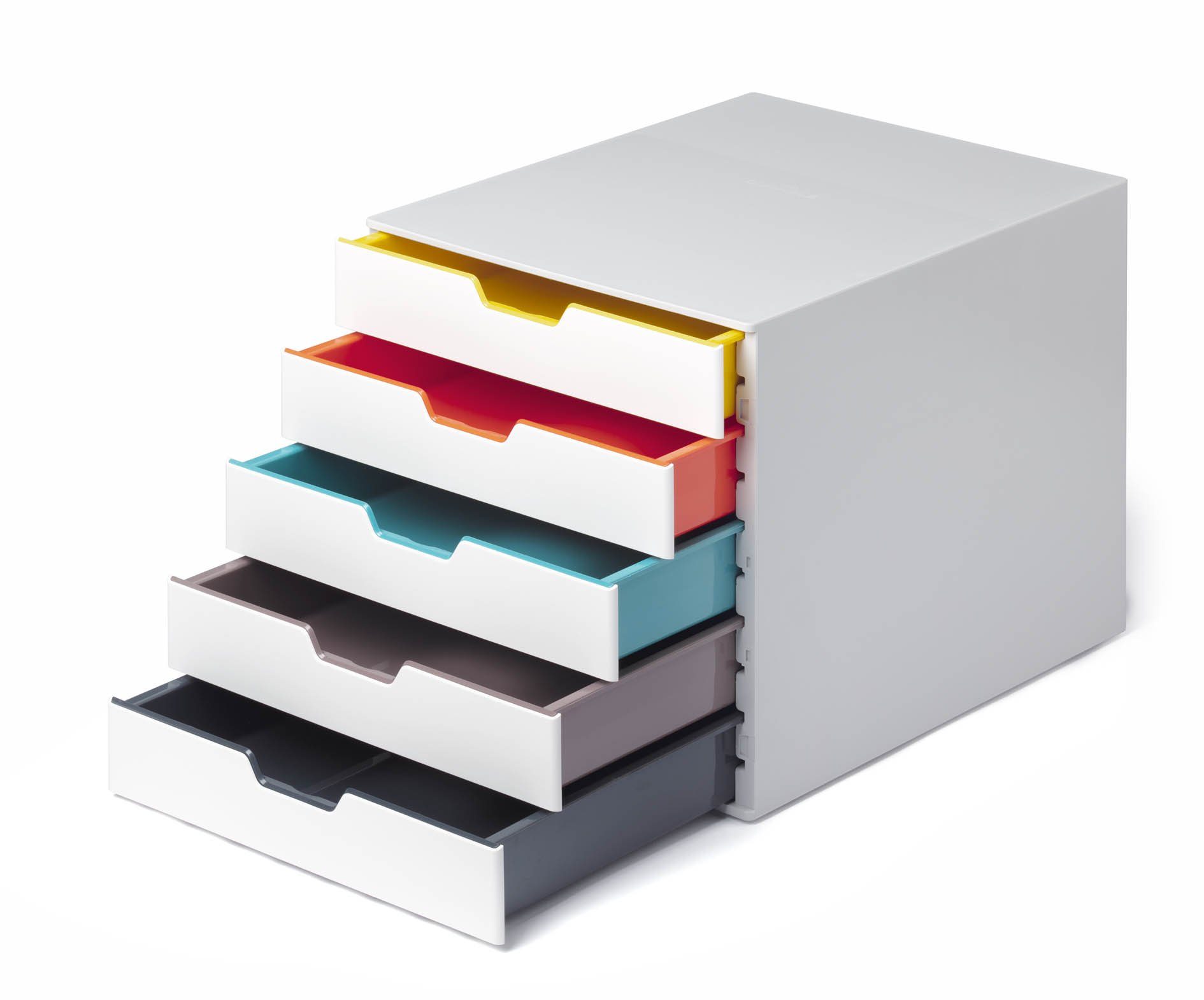 DURABLE Schubladenbox »VARICOLOR«, Durable 762527 Schubladenbox A4  (Varicolor Mix) 5 Fächer, mit Etiketten zur Beschriftung, mehrfarbig online  kaufen | OTTO