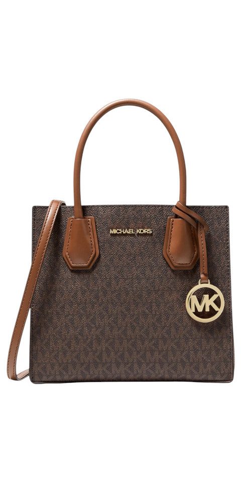 MICHAEL KORS Handtasche Michael Kors Umhängetasche Mercer Medium Logoprint Braun Handtasche
