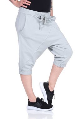 CLEO STYLE Jogginghose Bermuda 107 Hellgrau