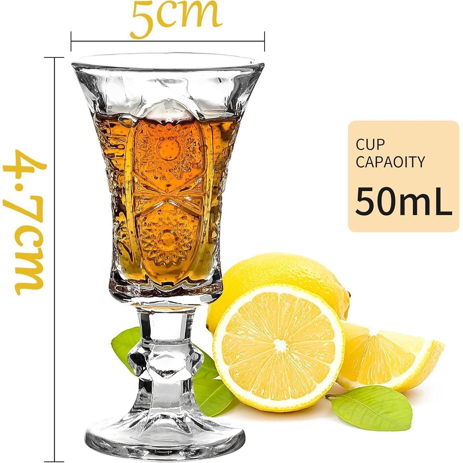 LuxusKollektion Schnapsglas Schnapsgläser 45 ml rund bleifrei schwerer Boden Glas 24 Stück