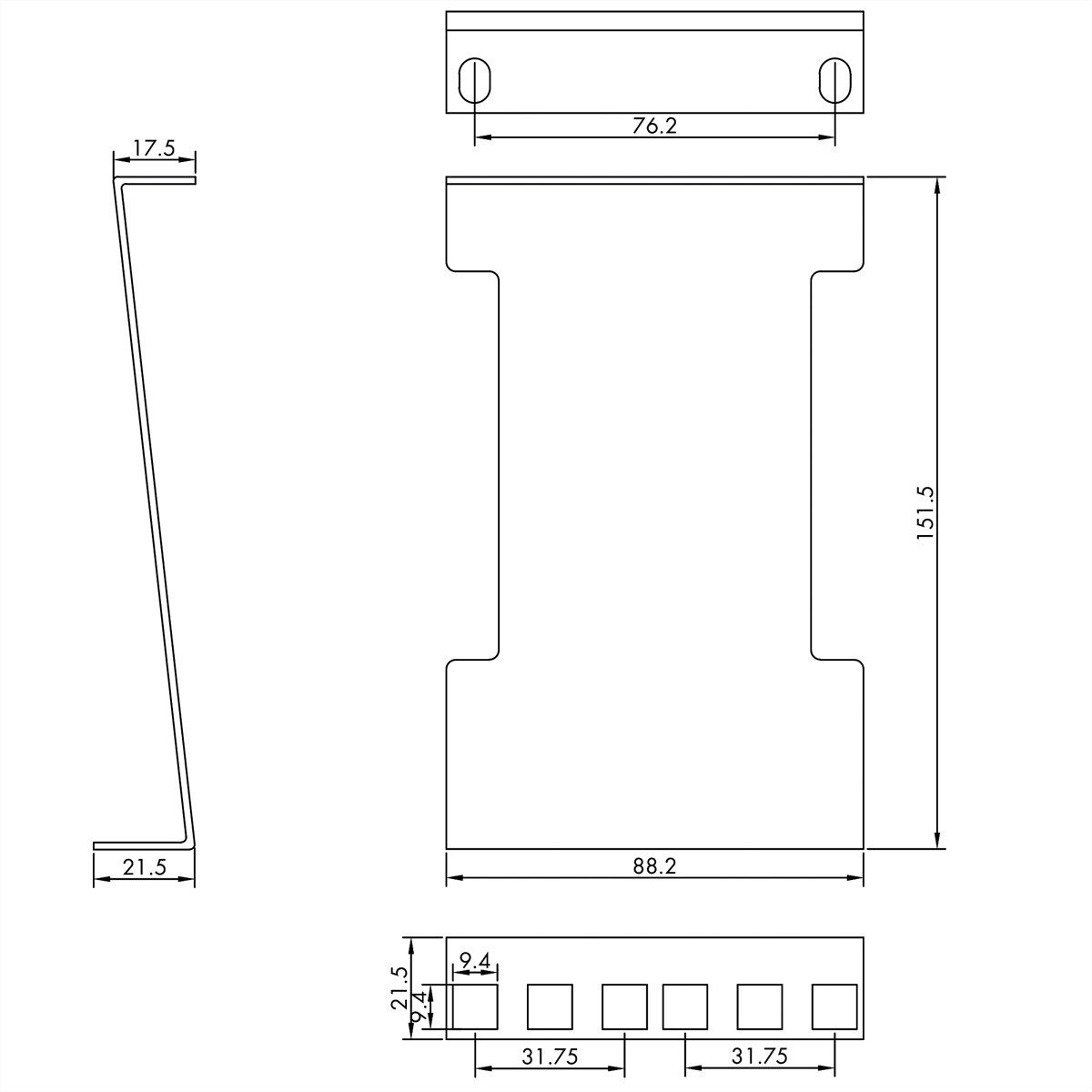 VALUE Netzwerkschrank 19-Zoll-Schrank Tiefenerweiterung, 151,5mm, 2HE