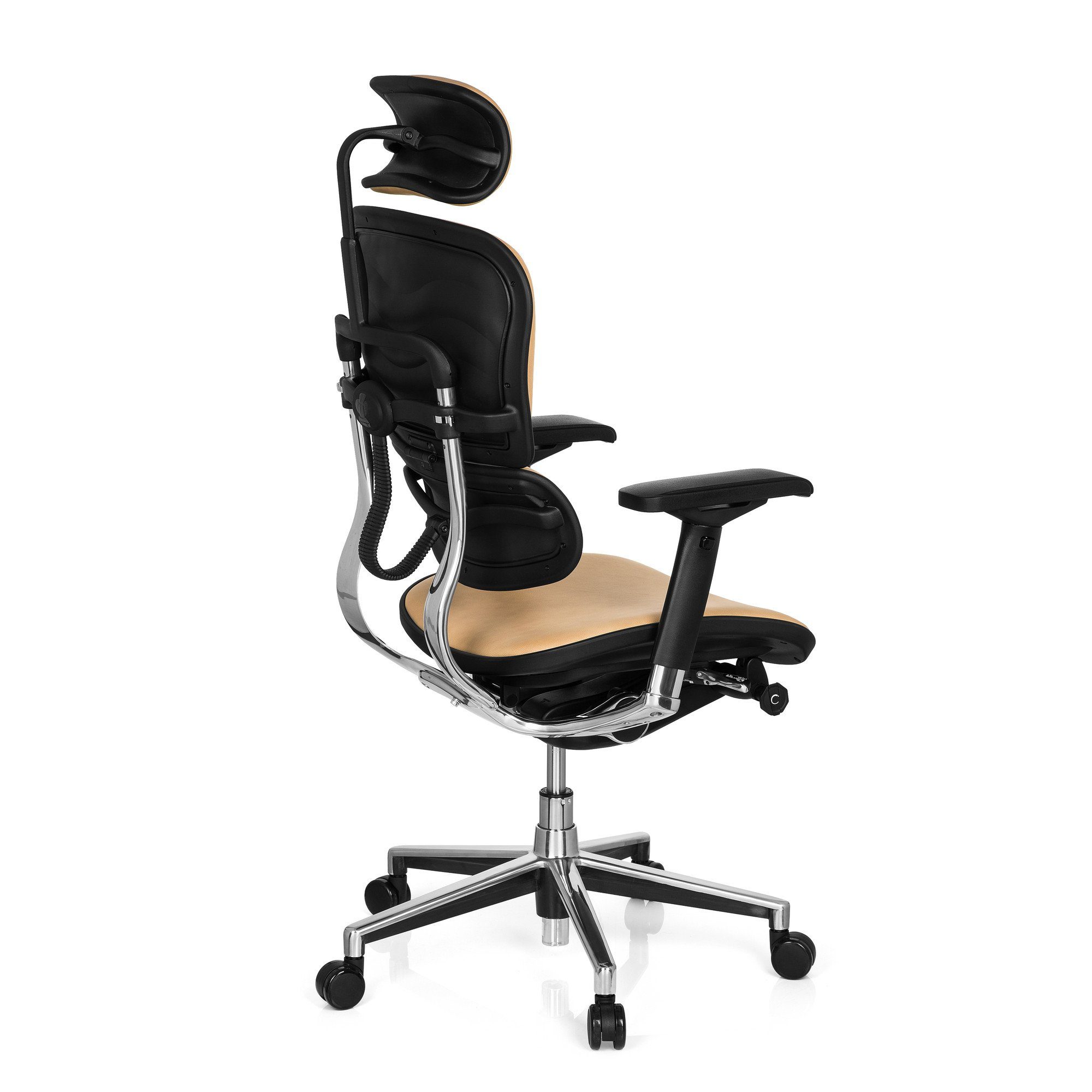 St), Drehstuhl Luxus hjh Leder OFFICE Bürostuhl Chefsessel (1 ERGOHUMAN Safran ergonomisch