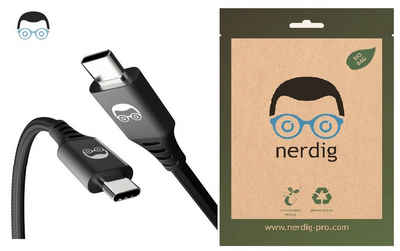 nerdig original Daten- & Schnellladekabel USBC USB-Kabel, USB-C, Typ C (Eurostecker), USB-C, Typ C (Eurostecker) (100 cm), 100 W