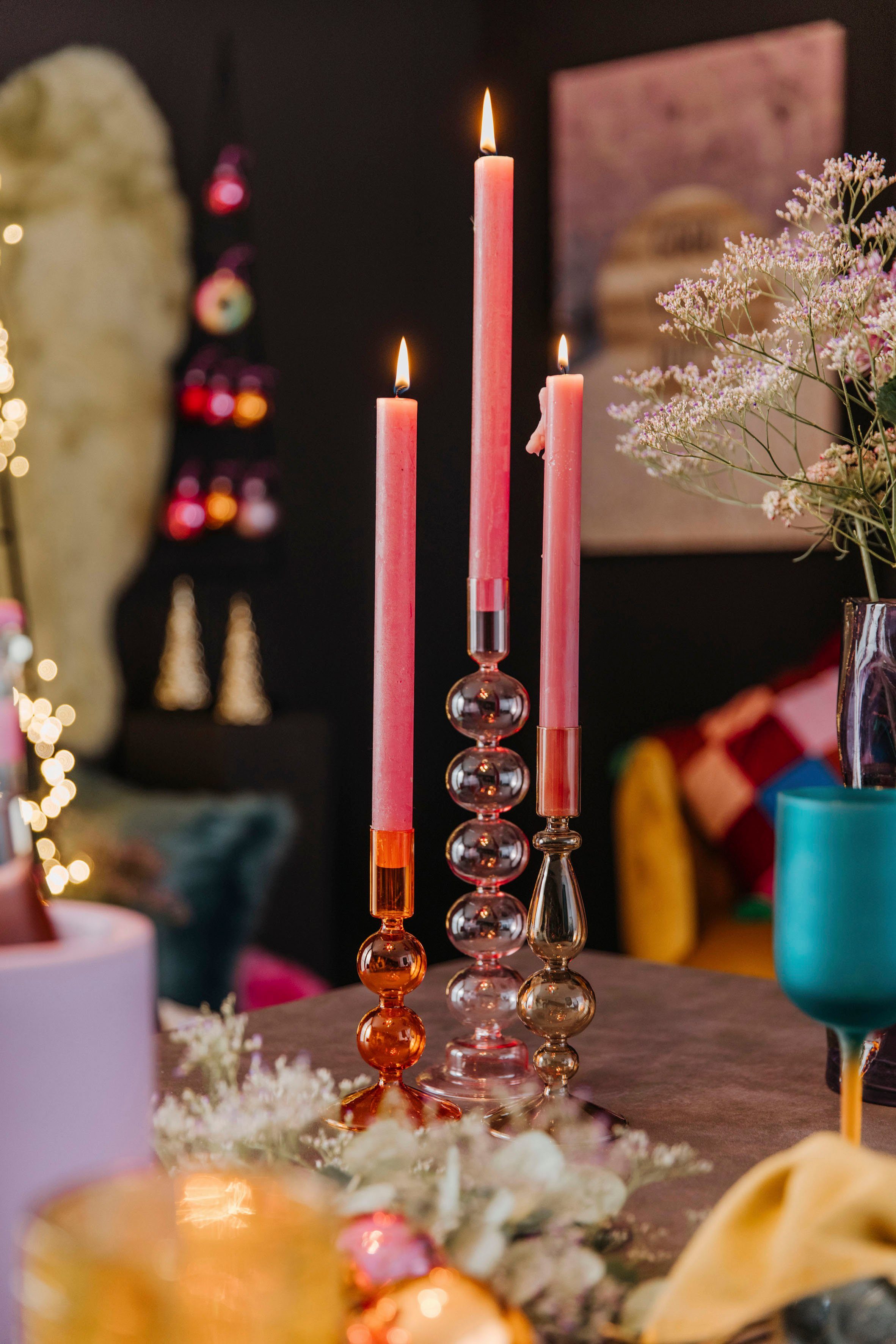 AM Design Kerzenleuchter Stabkerzenhalter aus Glas (Set, 2 St), Höhe ca. 18 günstig online kaufen
