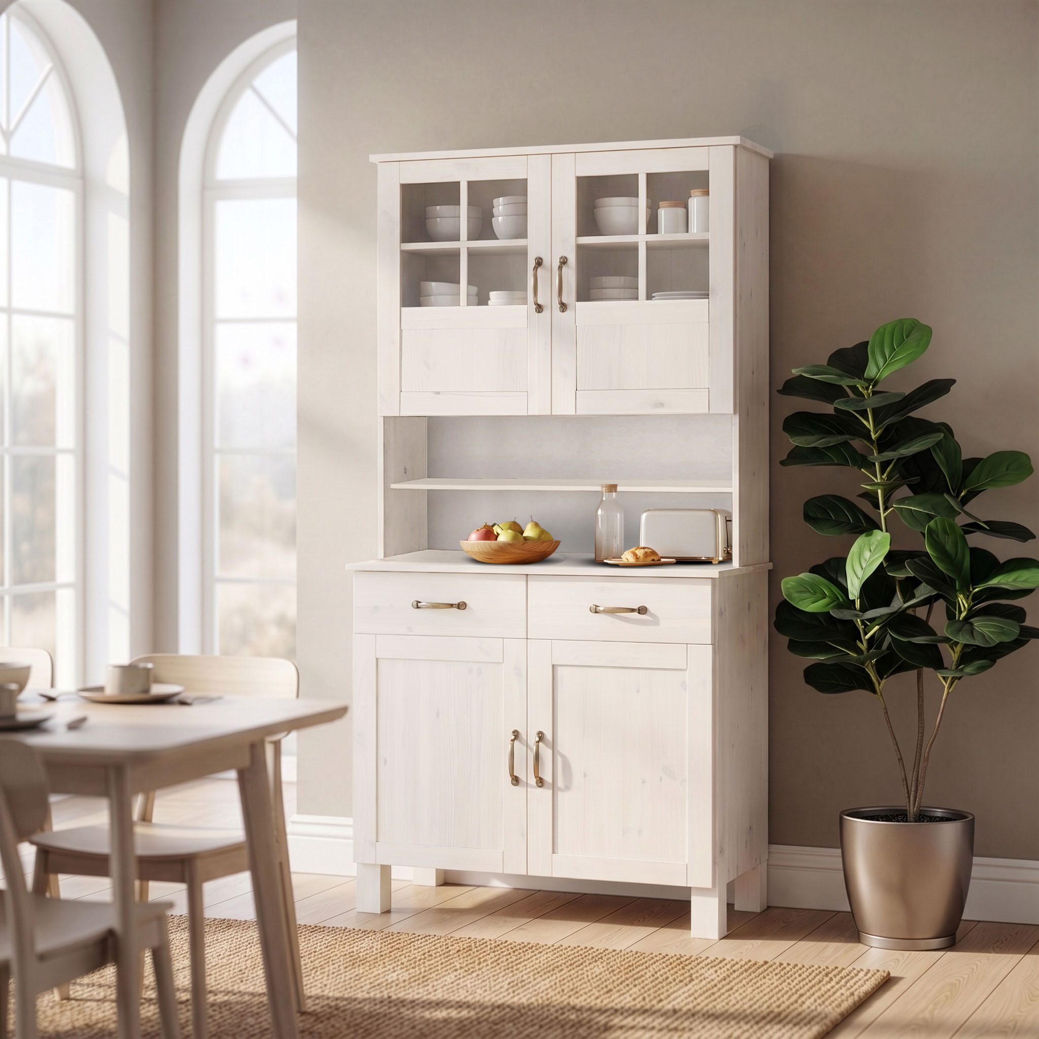 Home affaire Küchenbuffet Alby Breite 85 cm, 2 Glastüren