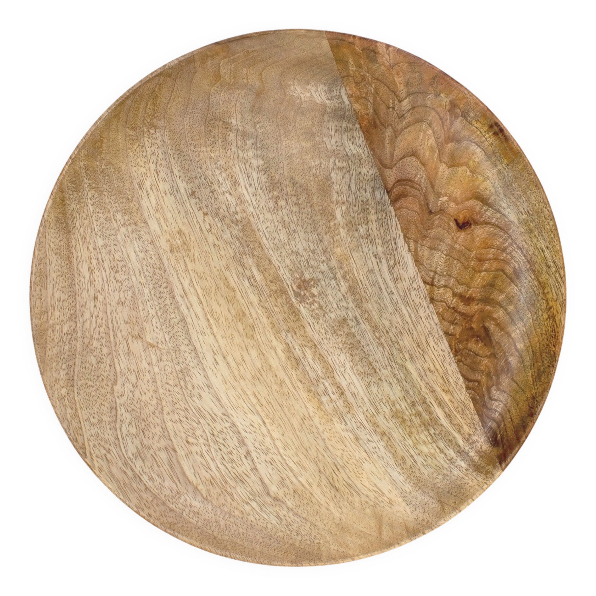 Spetebo Servierplatte Rund aus Mangoholz, Mangoholz, (Servierplatte, 1-tlg., Platte Groß), mit erhöhtem Rand