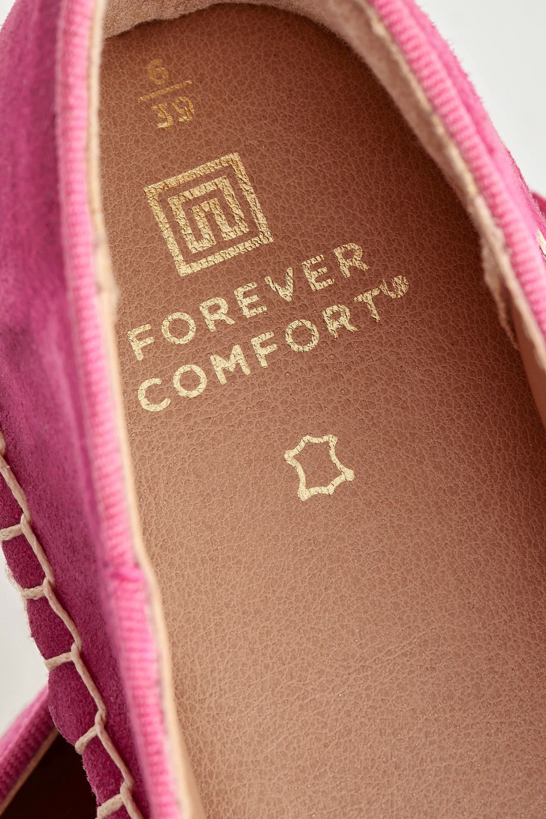 Next flache Leder-Espadrilles Pink Espadrille (1-tlg) Comfort® Forever