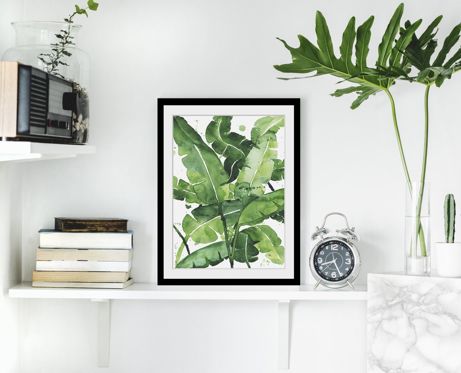 queence Bild Heidi, Blätter, Kunst, Pflanzen, Pflanzenbilder, HD Premium Poster-Druck inkl. Holzrahmen