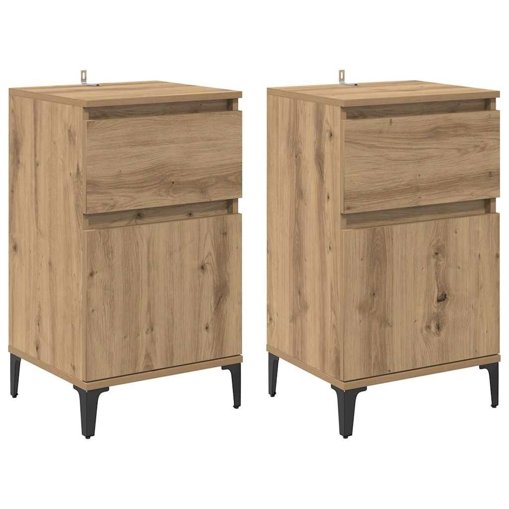 vidaXL Nachttisch Nachttisch 2 pcs Artisan-Eiche 40 x 35 x 70 cm Holzwerkst günstig online kaufen