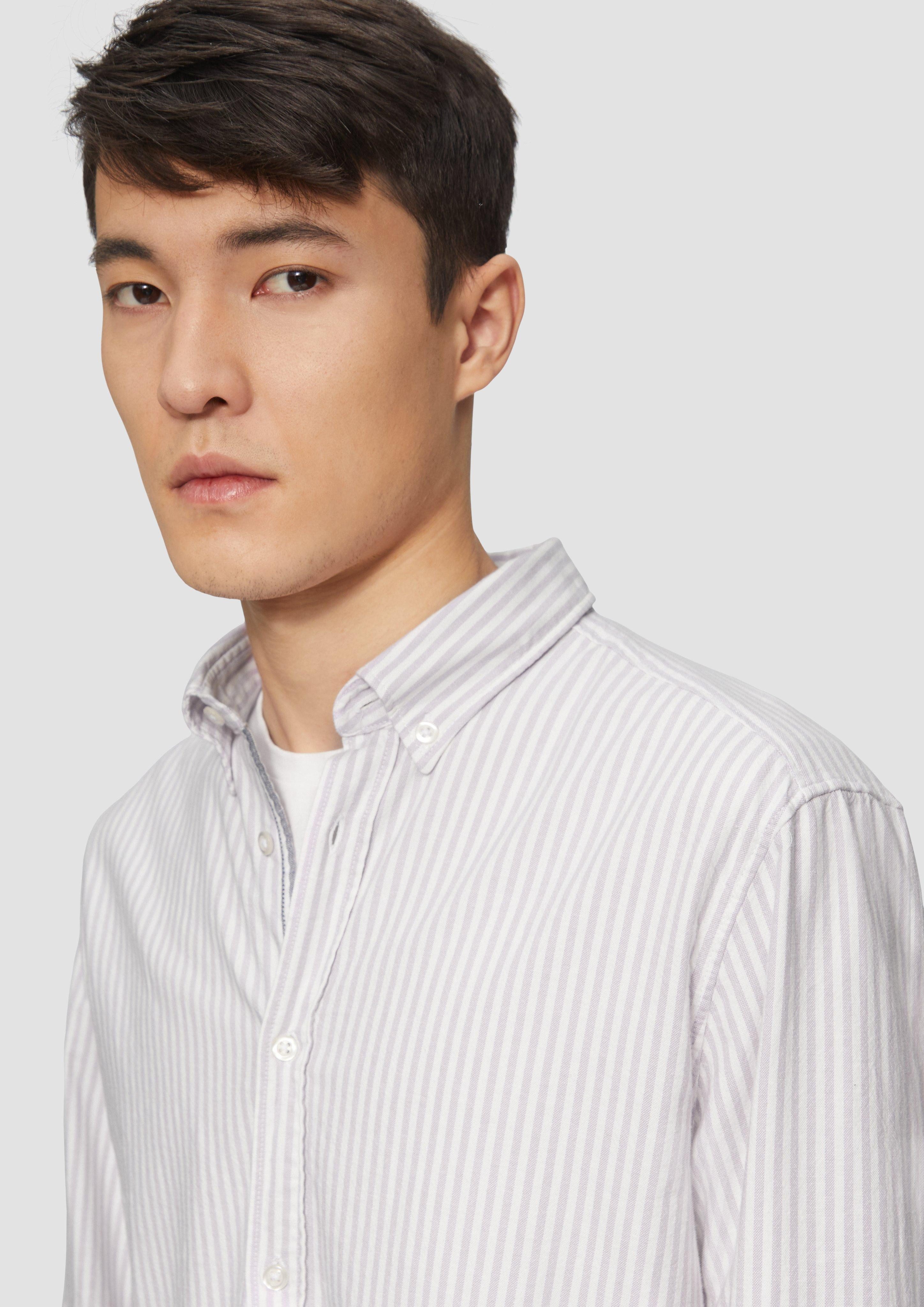 s.Oliver Langarmhemd Regular Fit: Gestreiftes Oxford-Hemd günstig online kaufen