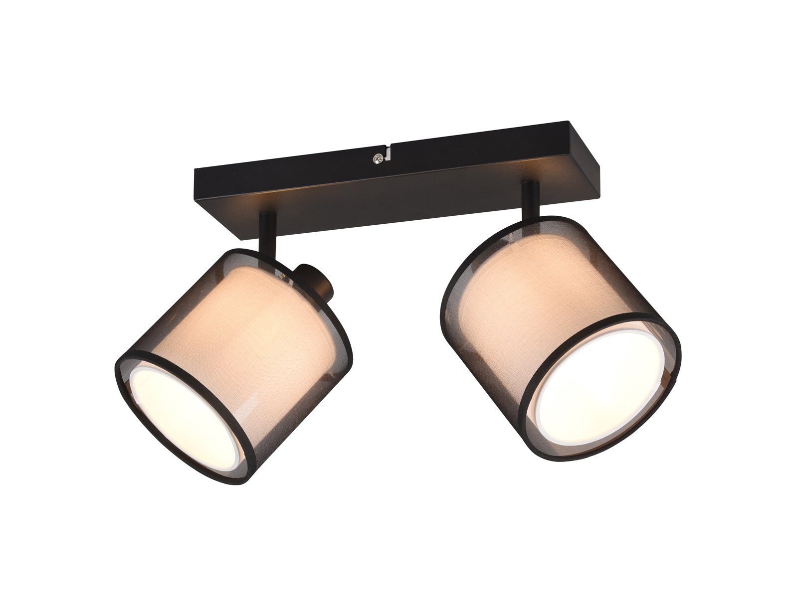 TRIO Leuchten LED Deckenstrahler Stoffschirme inkl. E14 LED Breite 32,5cm, dimmbar, LED wechselbar, Warmweiß, innen Strahler mit 2x Stoff …