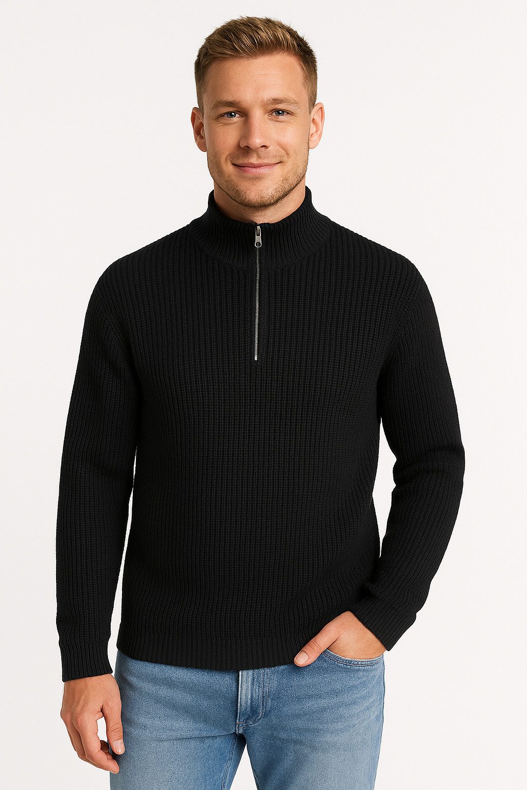 Jack & Jones Troyer JJKAITO KNIT HALF ZIP BF günstig online kaufen