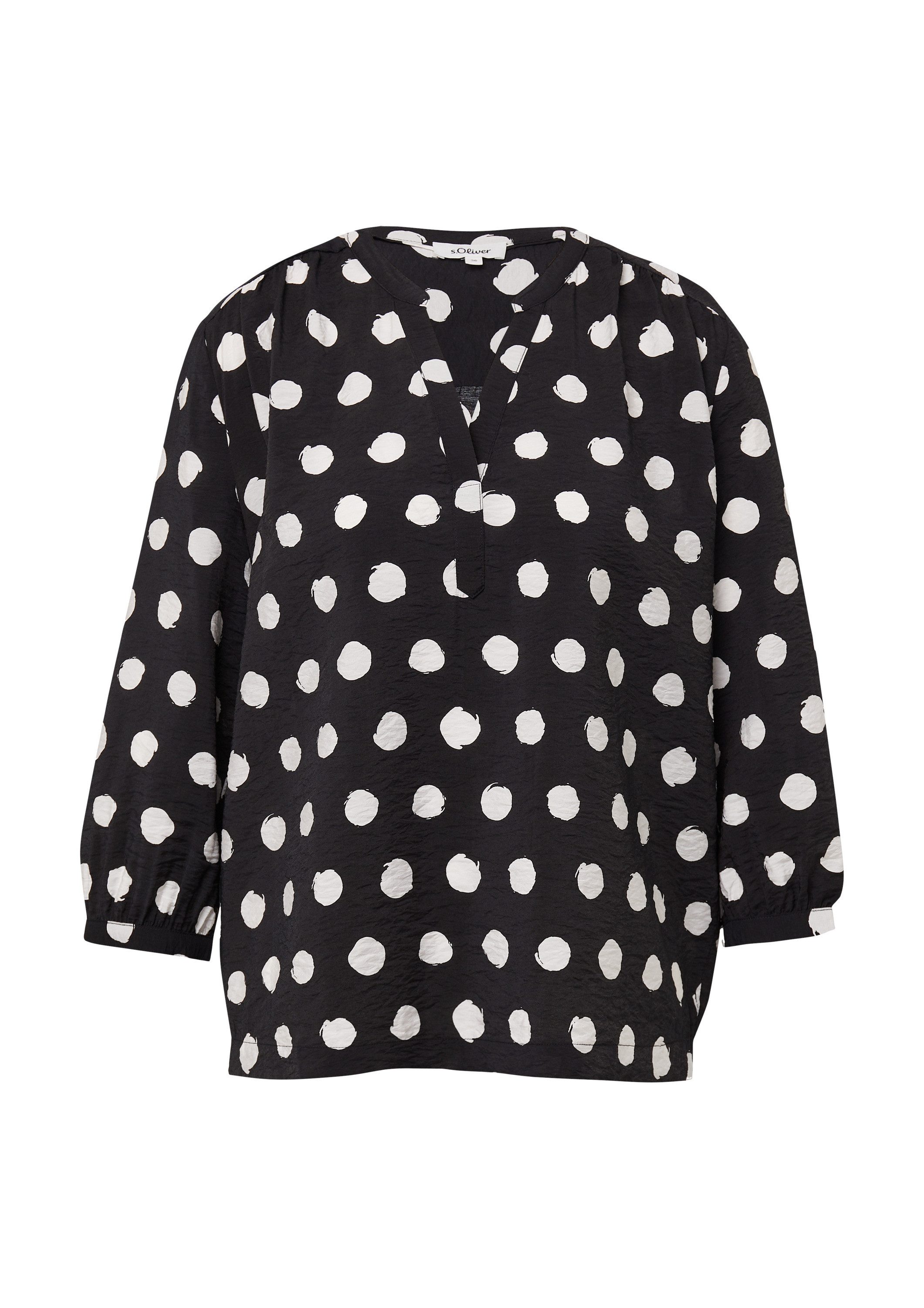 s.Oliver Kurzarmbluse Bluse Strukturierte Bluse aus Viskosemix günstig online kaufen