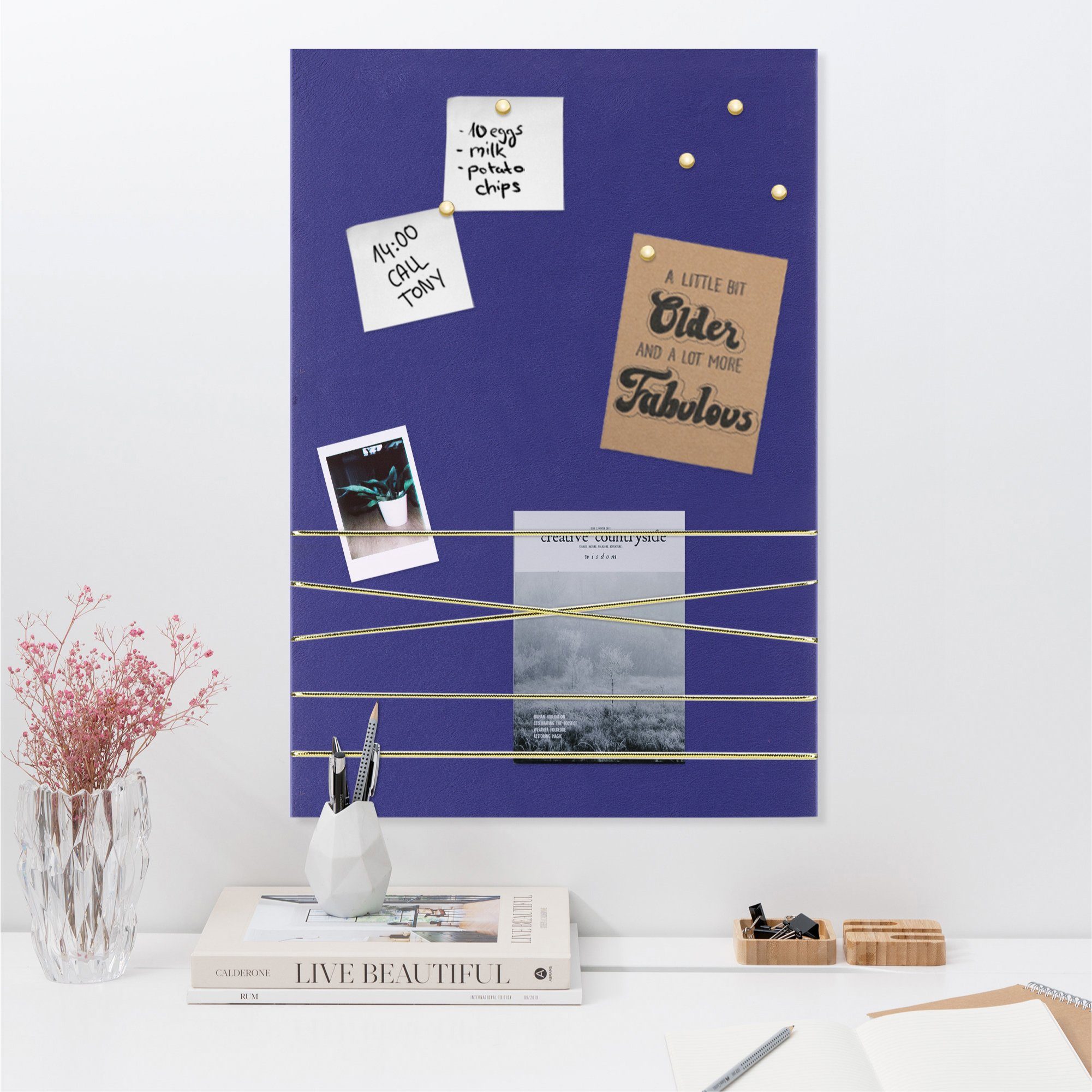 Memoboard Pinnwand Collage Fotowand aus Samt - 44x30cm Bilderhalter - Fotohalter
