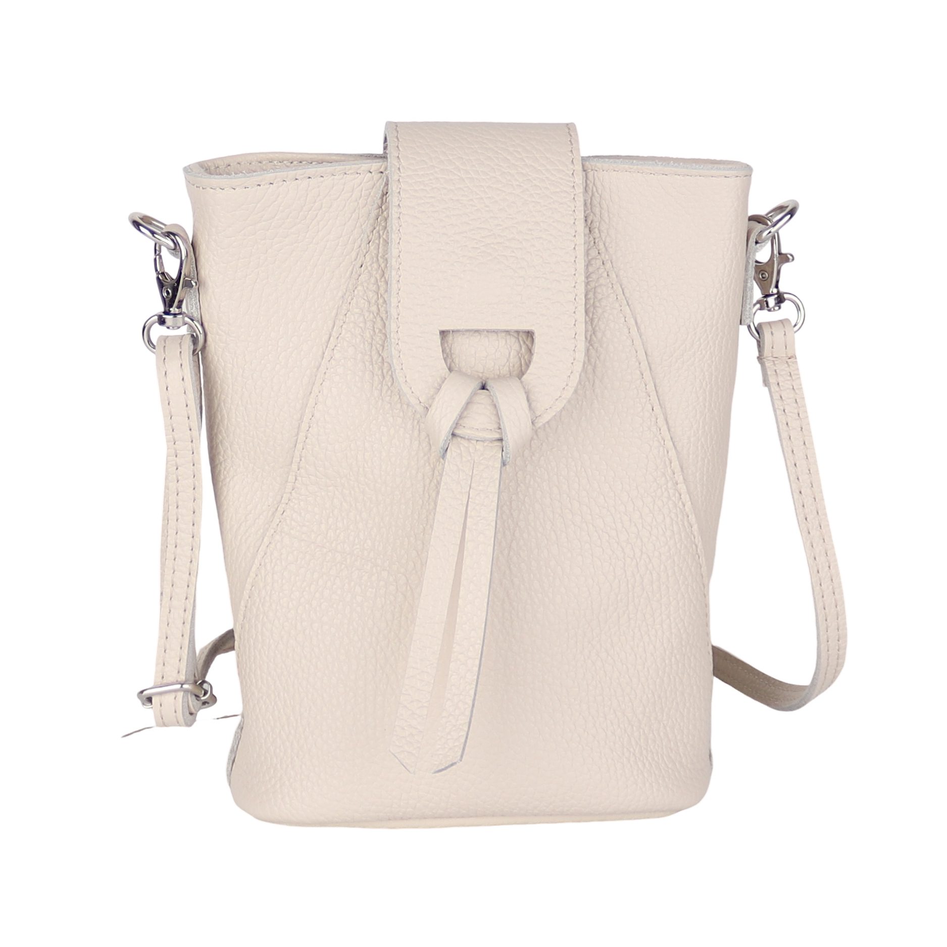 MIRROSI Umhängetasche Damen Crossbody Bag, Echtleder Made In Italy, 14,5x19x6cm