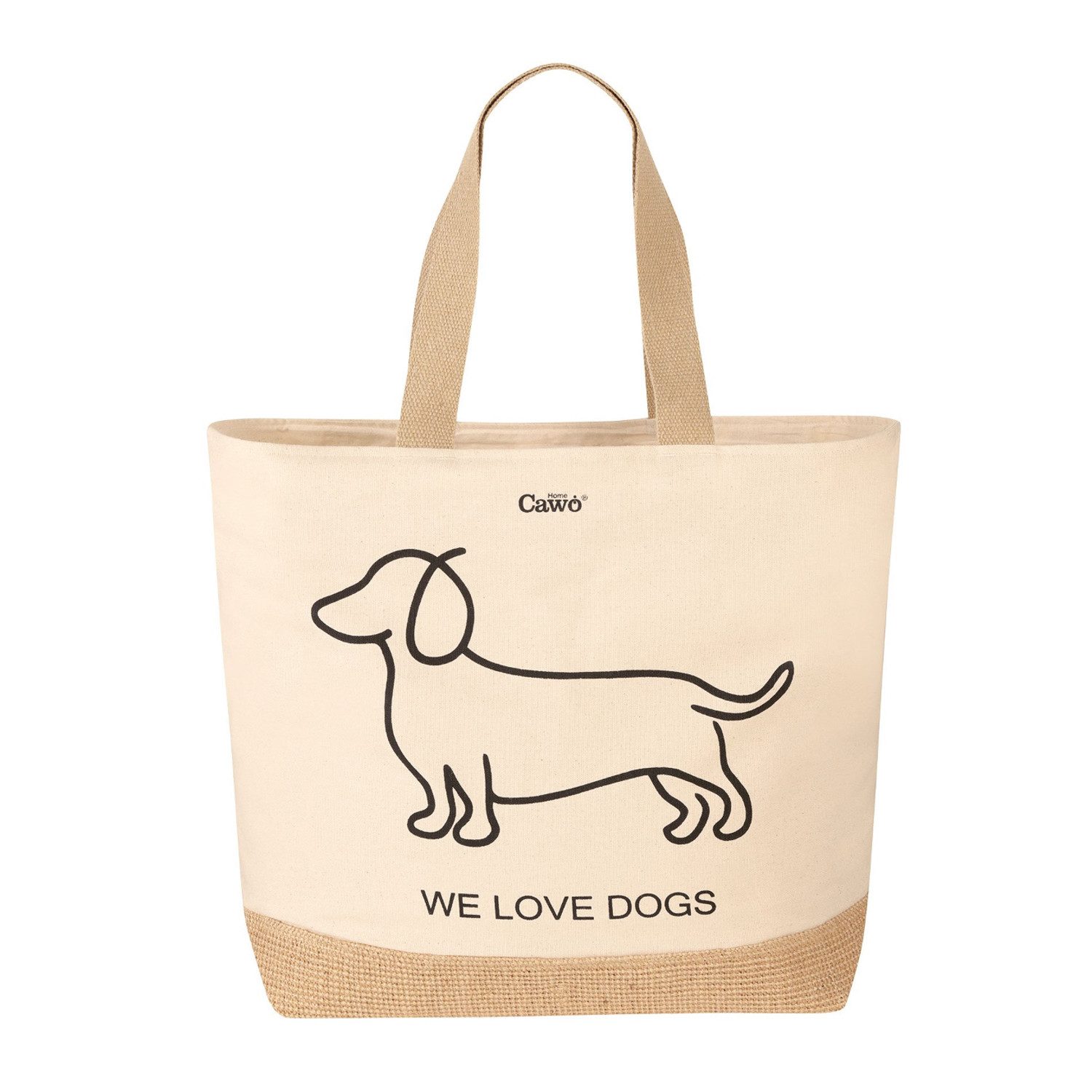 Cawö Freizeittasche Cawö Tasche We love Dogs Companion 55701-39 natur/schwarz 40x55x15 cm (1-tlg)