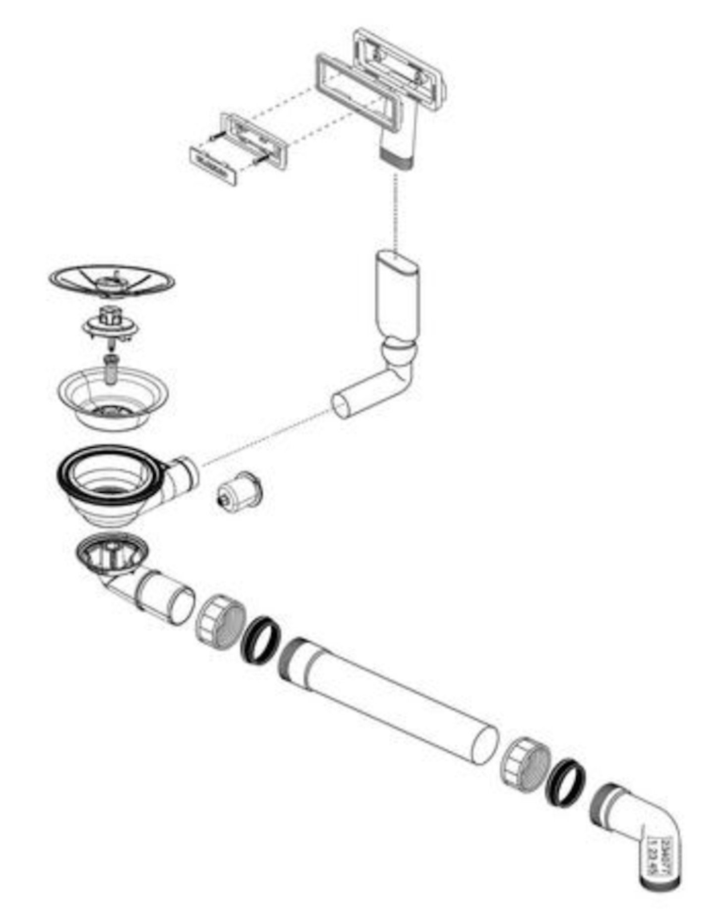 Blanco Einbauspüle BLANCO InFino Ablaufgarnitur 1 x 3,5'' Sieb C-overflow® Handbtätigung