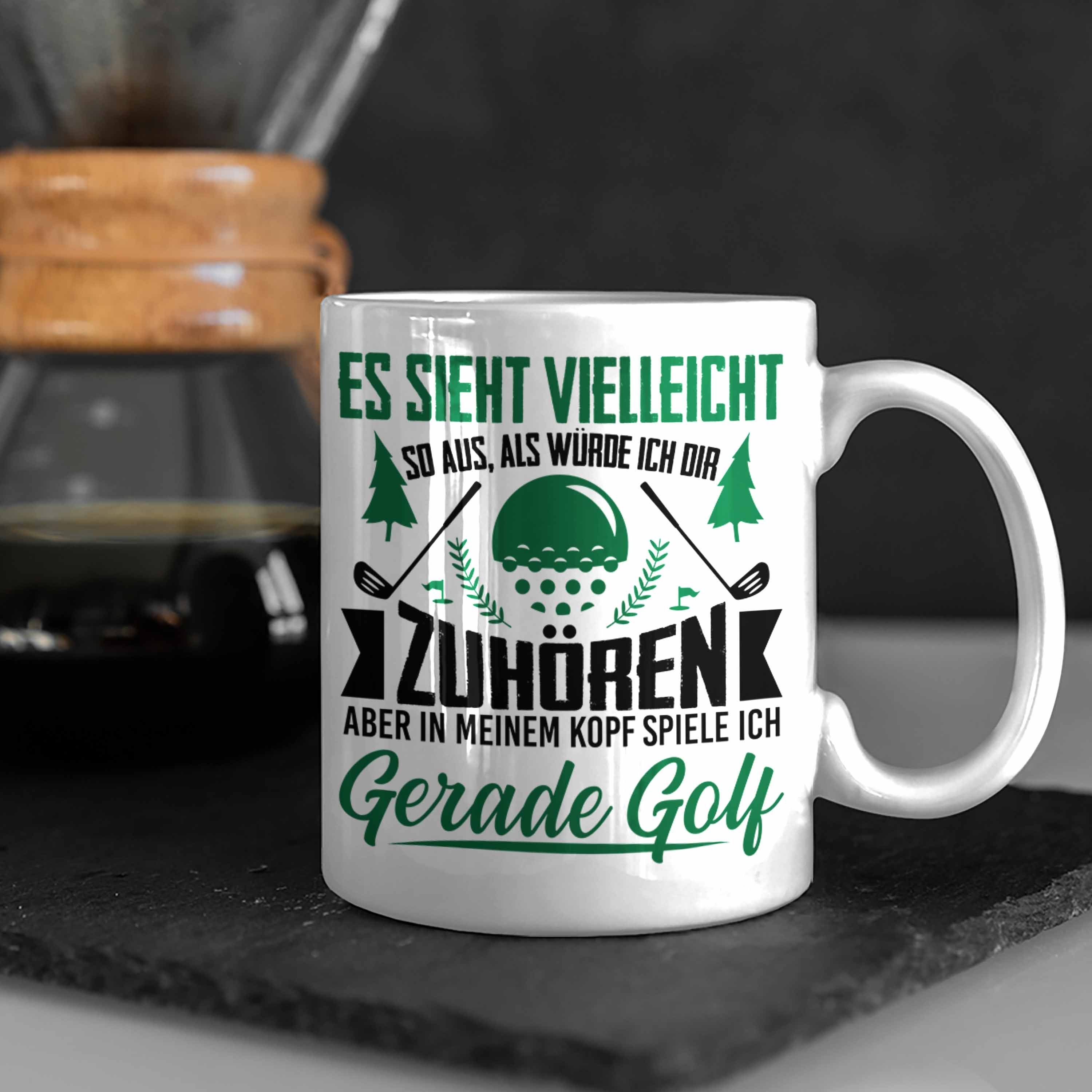 Golfer - Weiss Tasse Golfer mit Tasse Spruch Trendation Kaffeetasse Golf für Geschenkidee Geschenk Trendation -