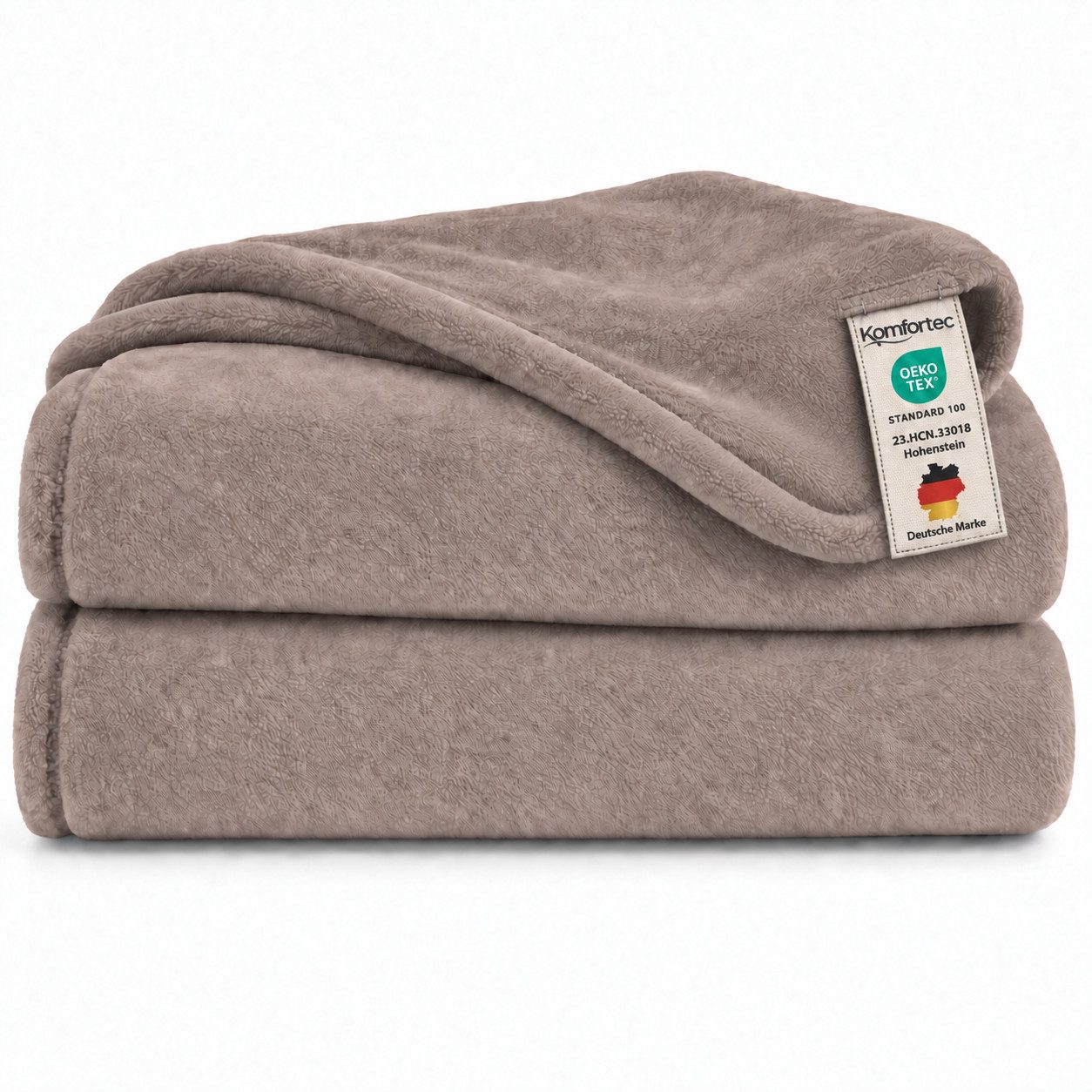 Wohndecke Flauschige Kuscheldecke, Oeko-TEX Zertifiziert, Komfortec, Super Weiche Fleecedecke, Beige