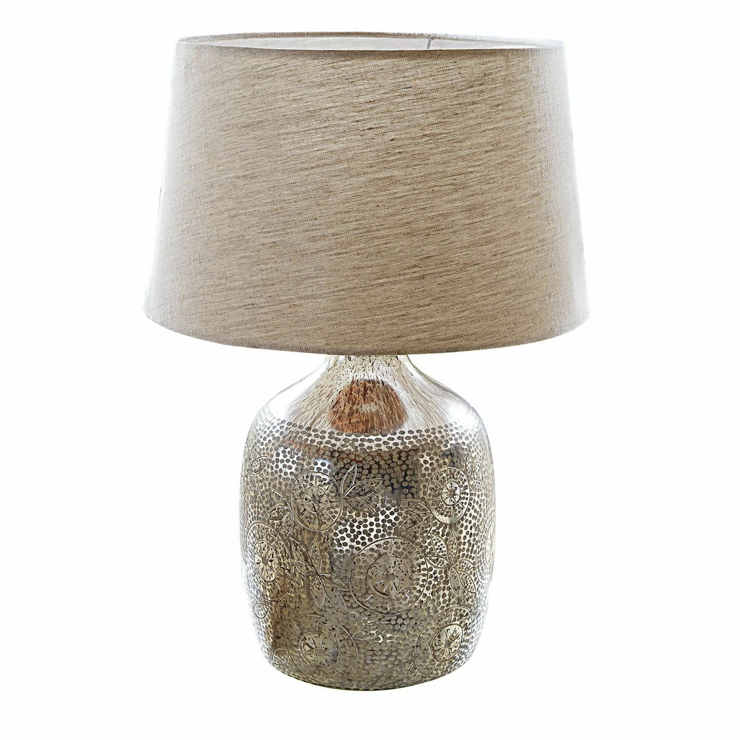 Mirabeau Tischleuchte Tischlampe Leonarda antiksilber/creme
