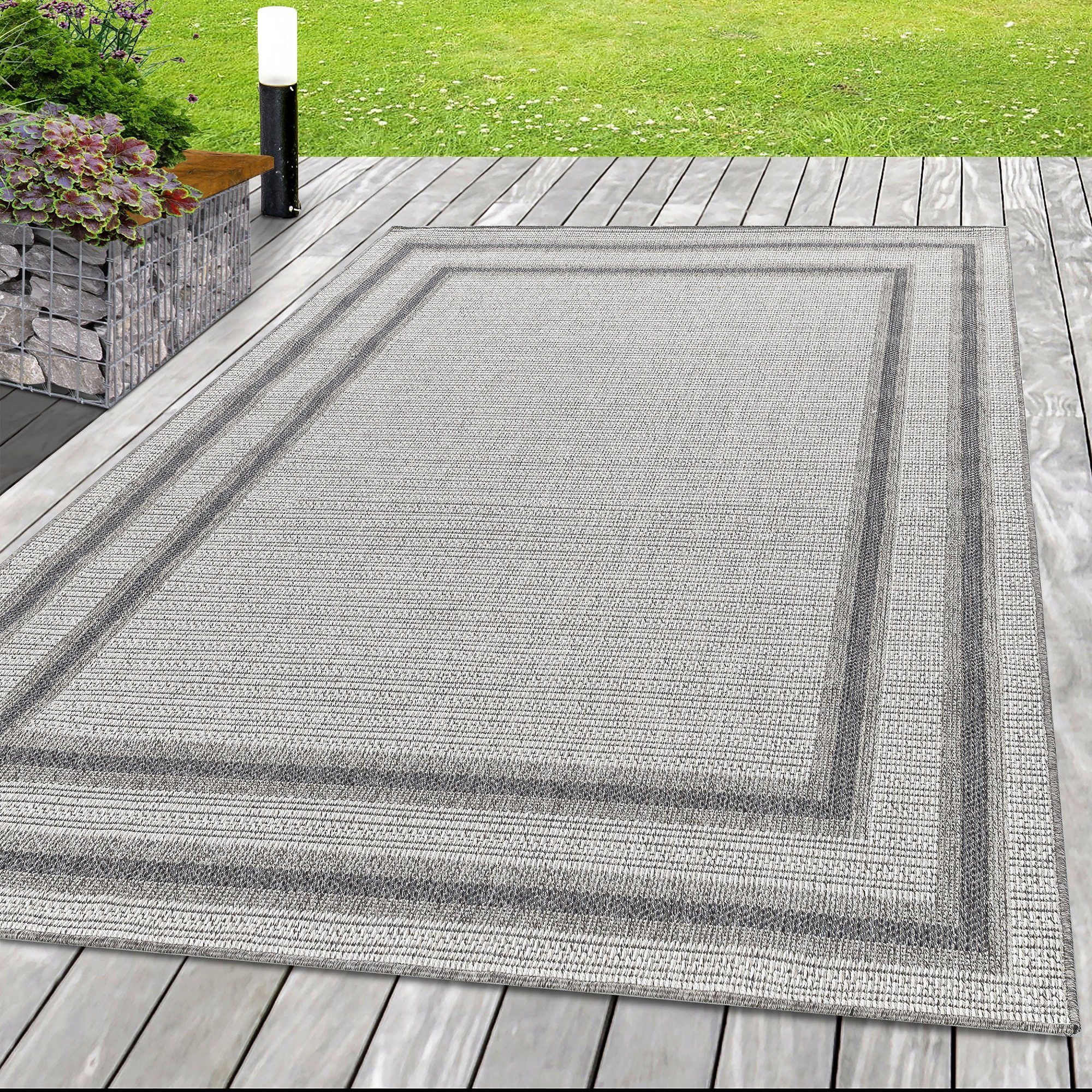 SIMPEX24 Outdoorteppich Bordüre Design, Läufer, Höhe: 7 mm, Outdoor Teppich günstig online kaufen