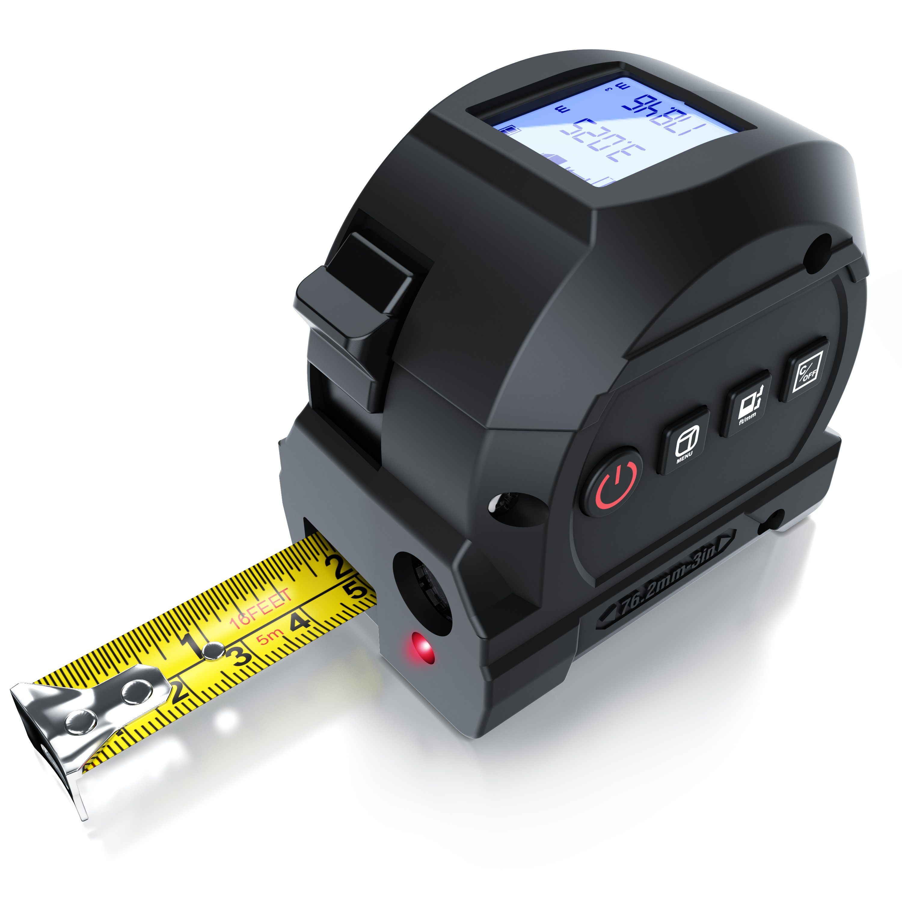 Brandson Lasermessgerät Entfernungsmessgerät mit 5 m Maßband 2 in 1 – Laser bis 40 m, Digital Далекомір, mini Distanzmessgerät