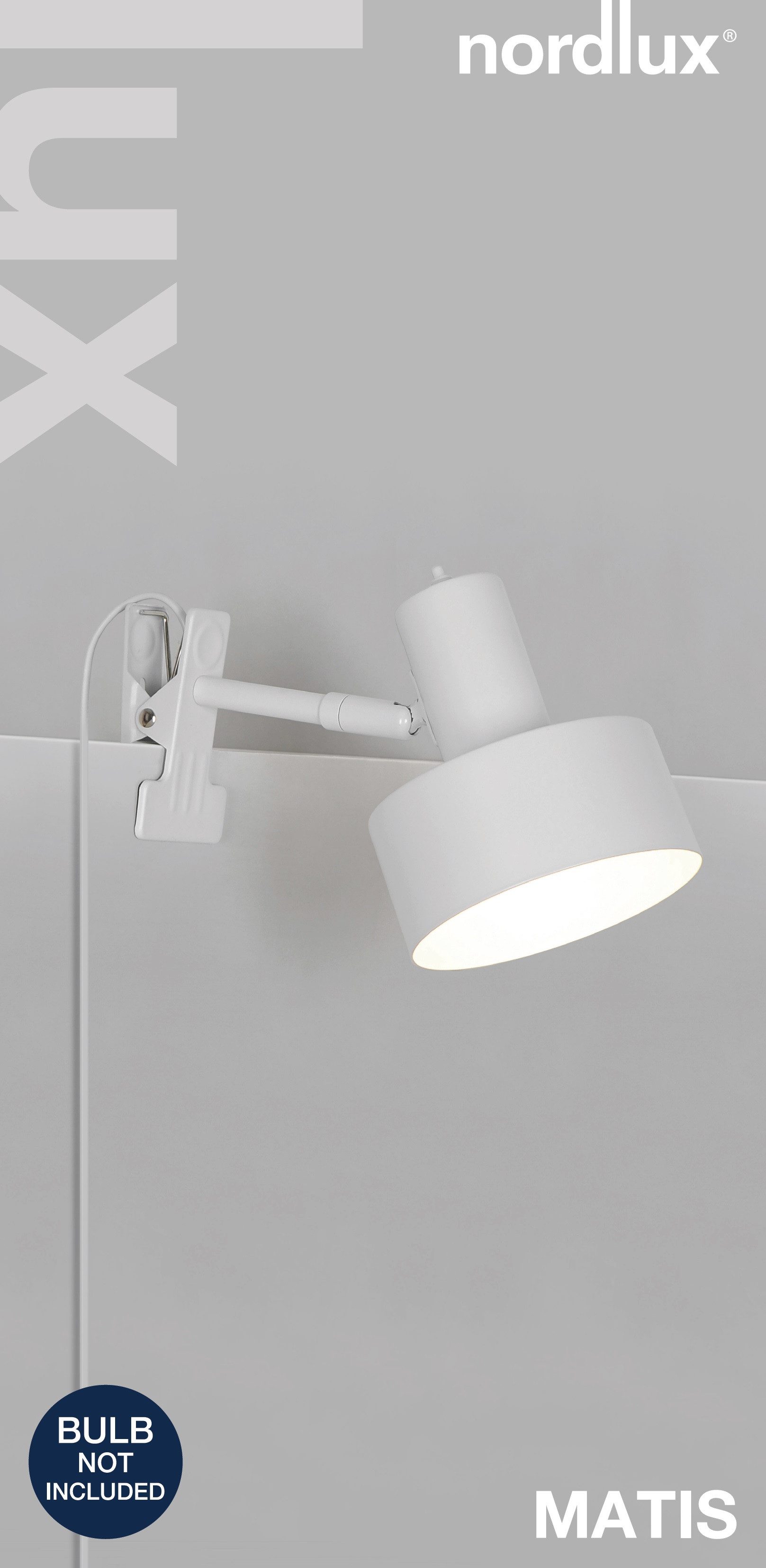 Nordlux Klemmleuchte Matis E27 Metall, ohne Leuchtmittel