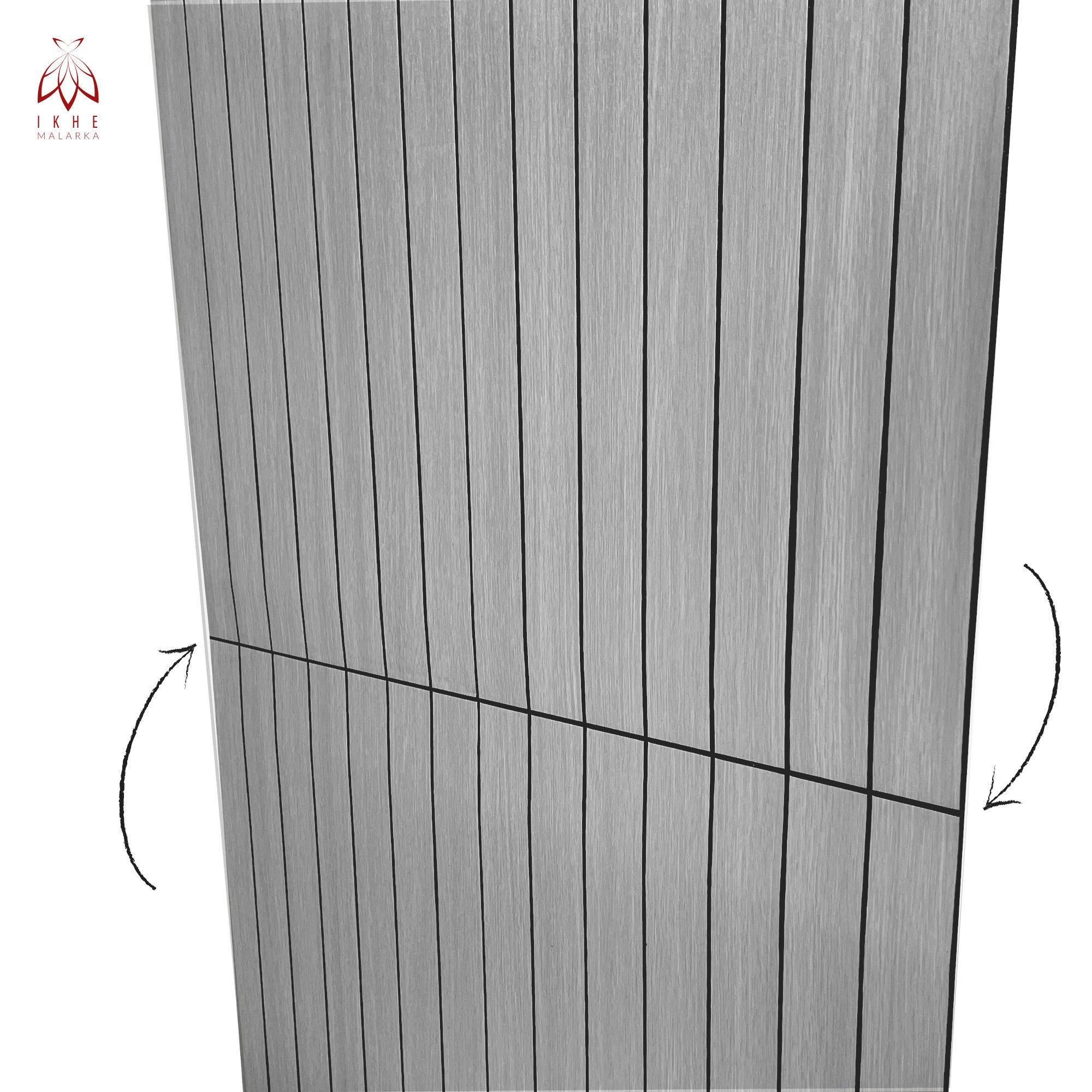 IKHEMalarka Wandpaneel Lamellen Selbstklebend 100x60 cm – PVC + PE-Schaum, 2,8 mm, Betonoptik, BxL: 60x100 cm, 0,6 qm, (1 Paneel = 100 × 60 cm (0,60qm) Tapete Marmor Struktur