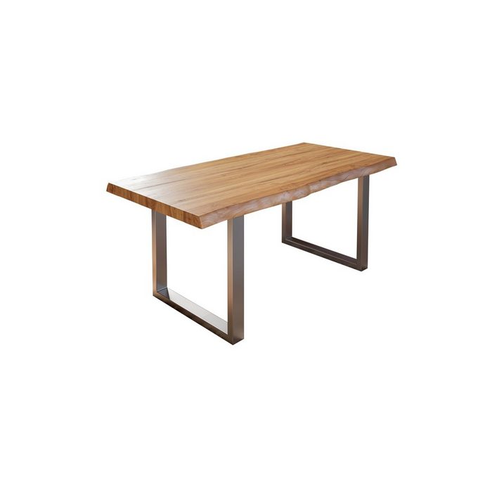 SAM® Baumkantentisch Ute Massivholz Akazie Tischstärke 50mm Metallgestell in U-Form bis 3 Meter Größe mit natürlicher Baumkante erhältlich