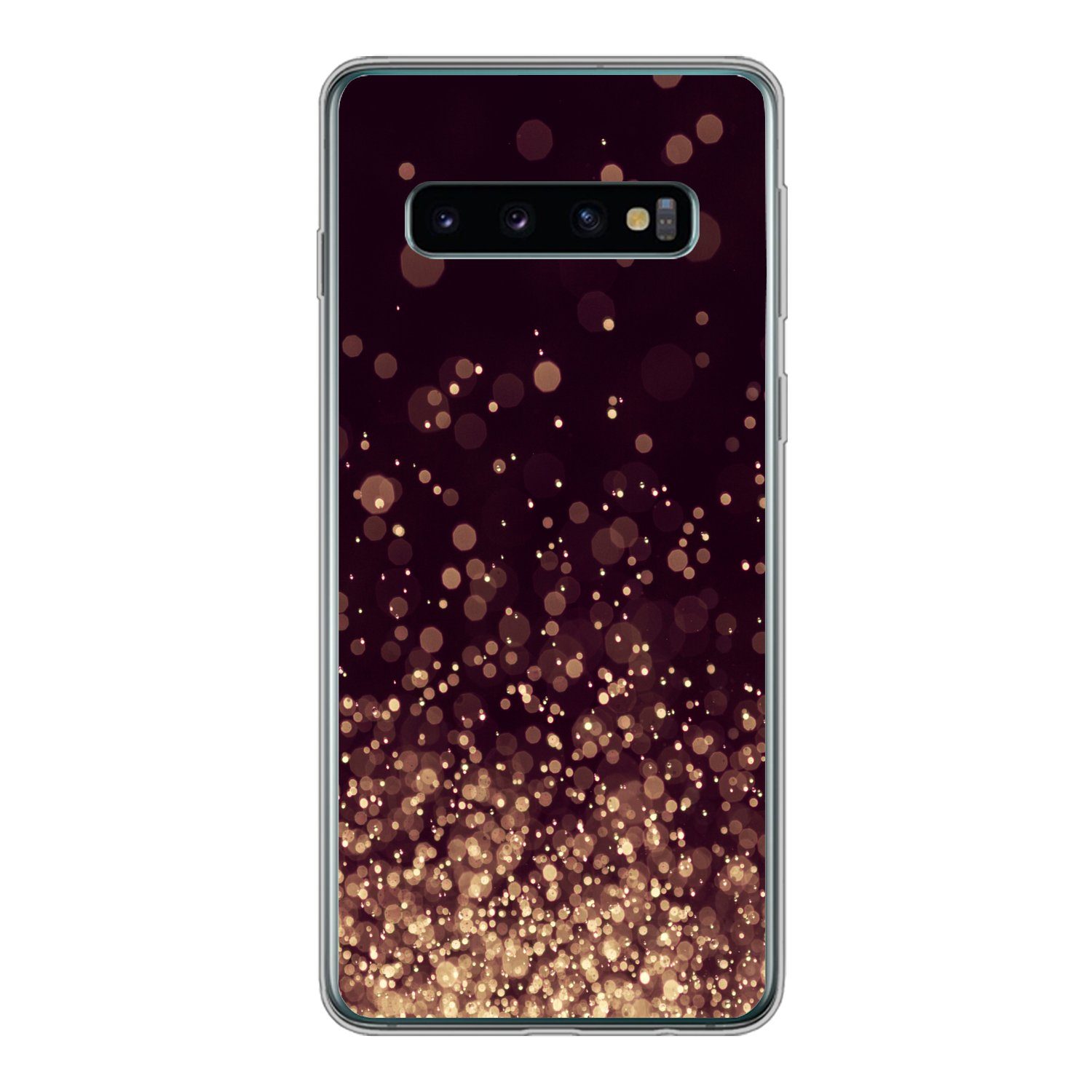 MuchoWow Handyhülle für Samsung Galaxy S10 Abstrakt - Glitzer - Licht - Design, Phone Case, Silikon, Schutzhülle Dünn