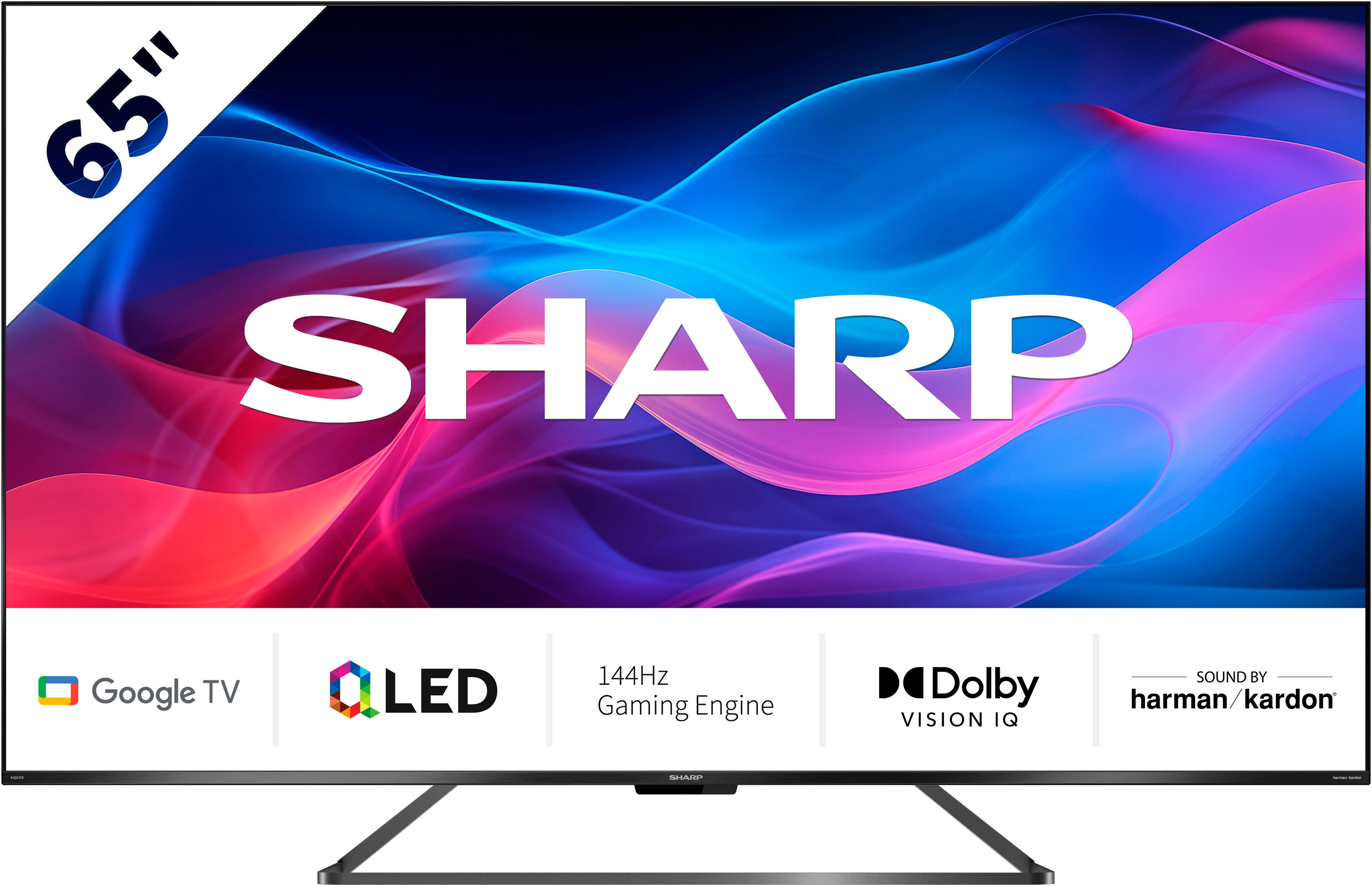 Sharp 4T-C65GRx QLED-Fernseher (164 cm/65 Zoll, 4K Ultra HD, Google TV)