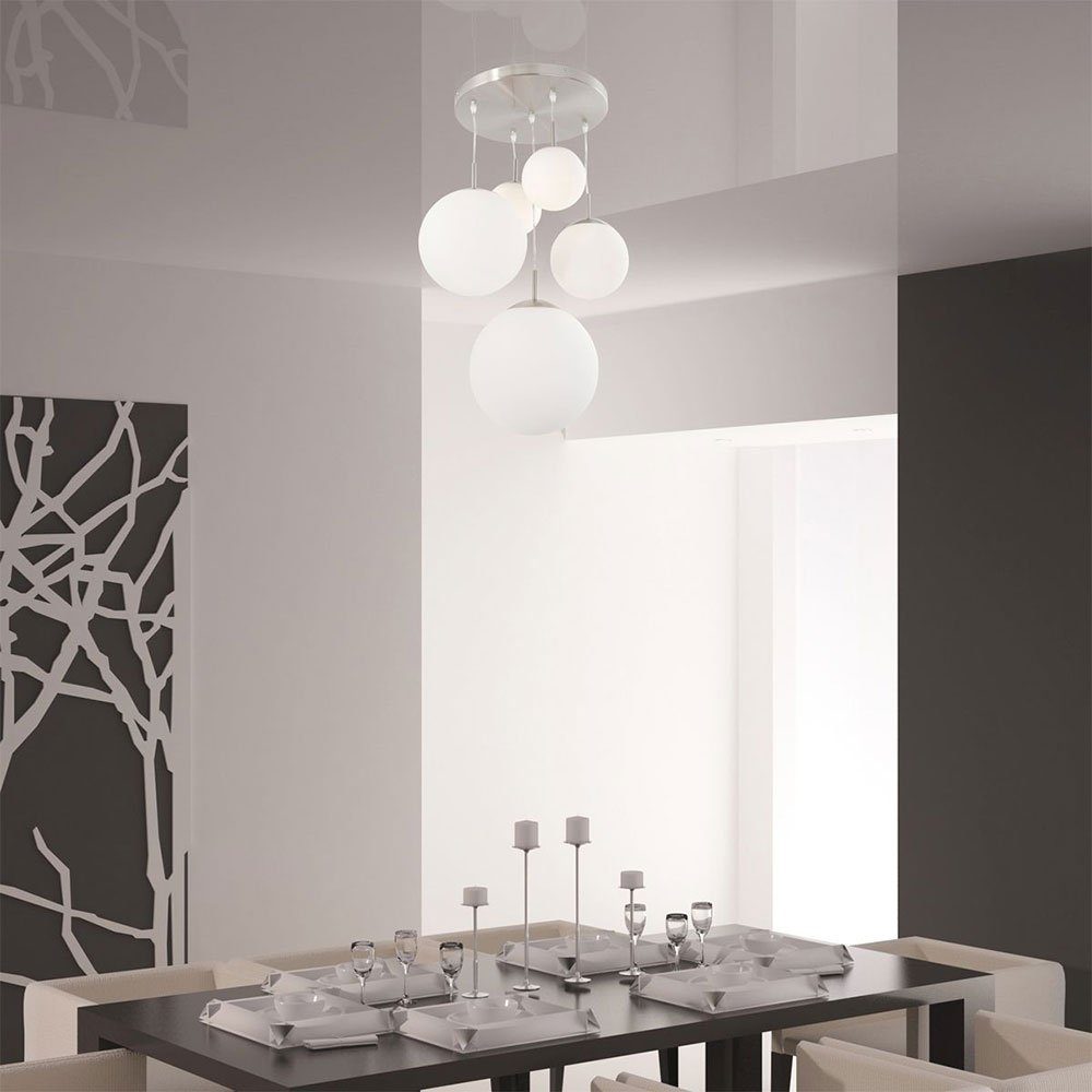 Steinhauer LIGHTING Hängeleuchte, Leuchtmittel nicht inklusive, Hängelampe Esstischleuchte Glaskugel modern Höhe anpassbar Pendellampe