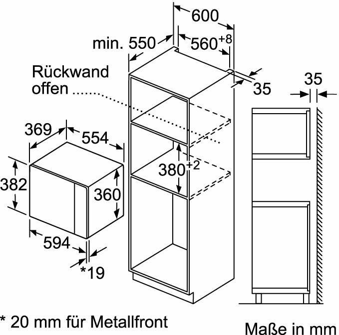 NEFF Einbau-Mikrowelle HLAWD53N0, 50 Mikrowelle, 25 N l